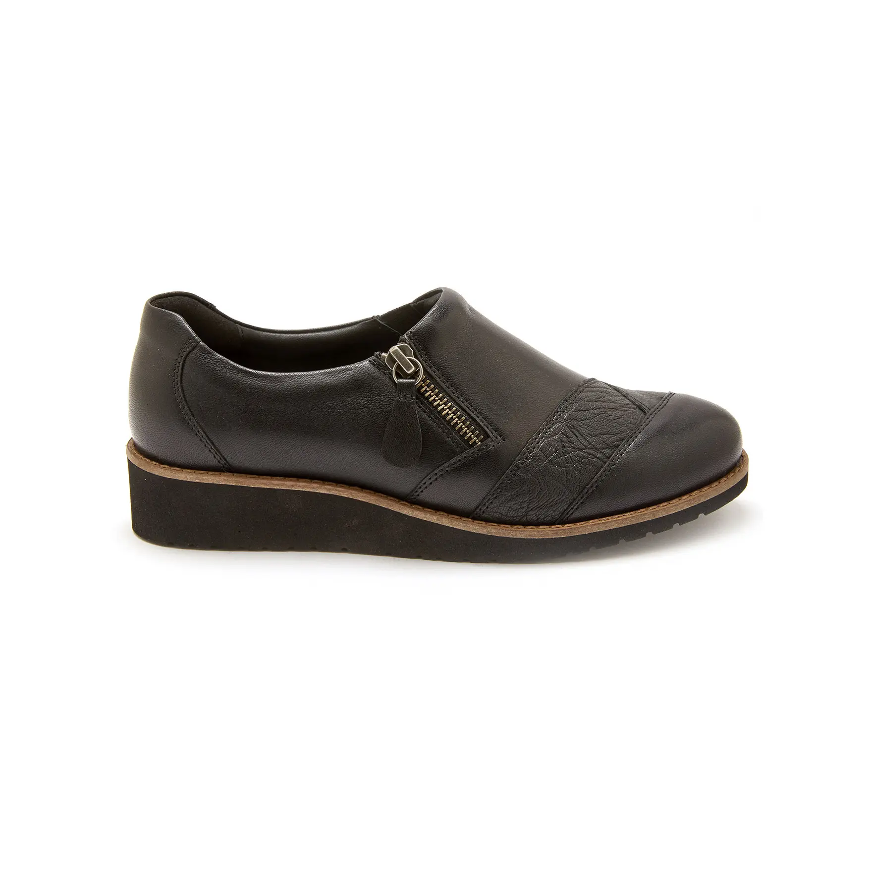 Zip-up leather loafers Pédiconfort