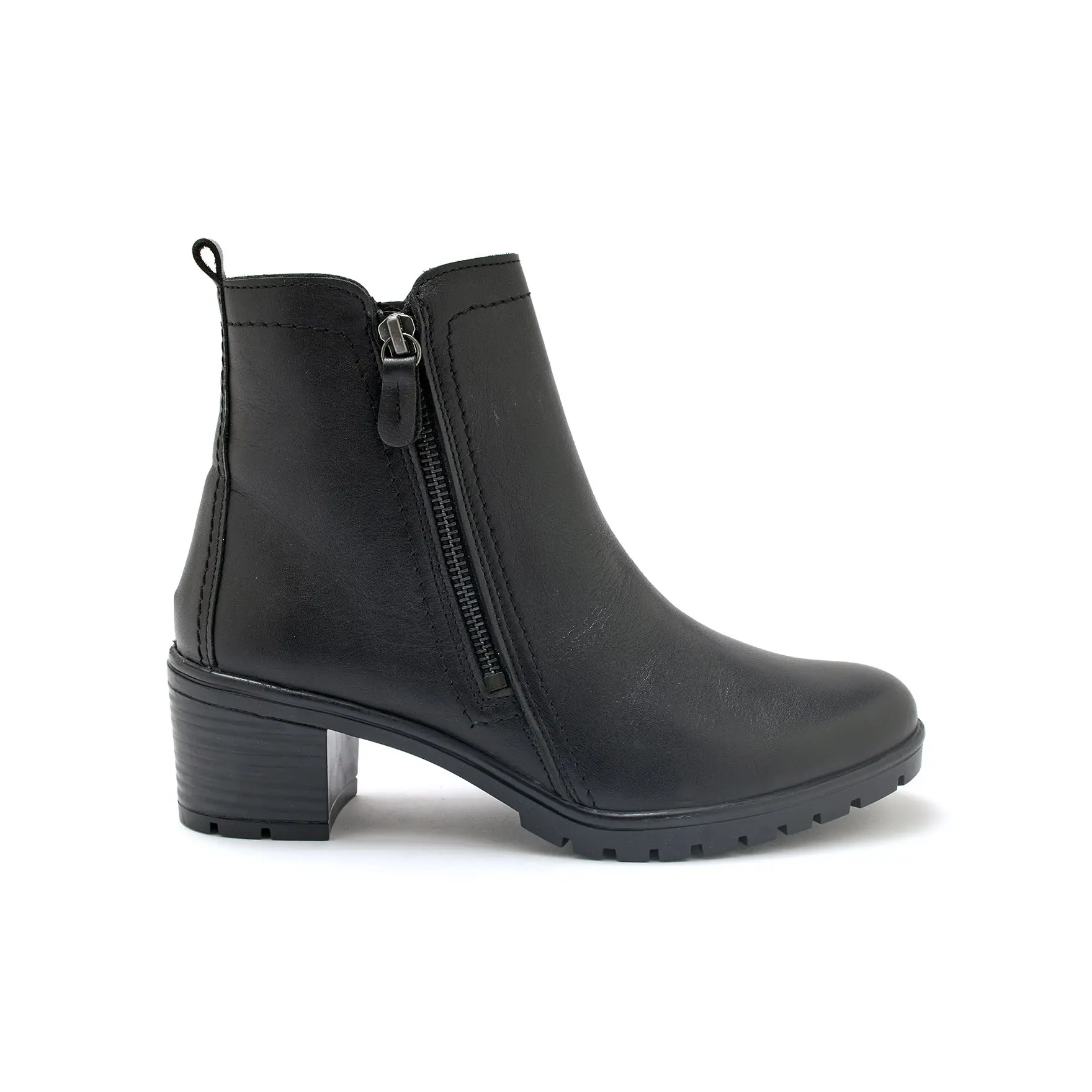 Stivaletti in pelle con doppia zip donna Pédiconfort