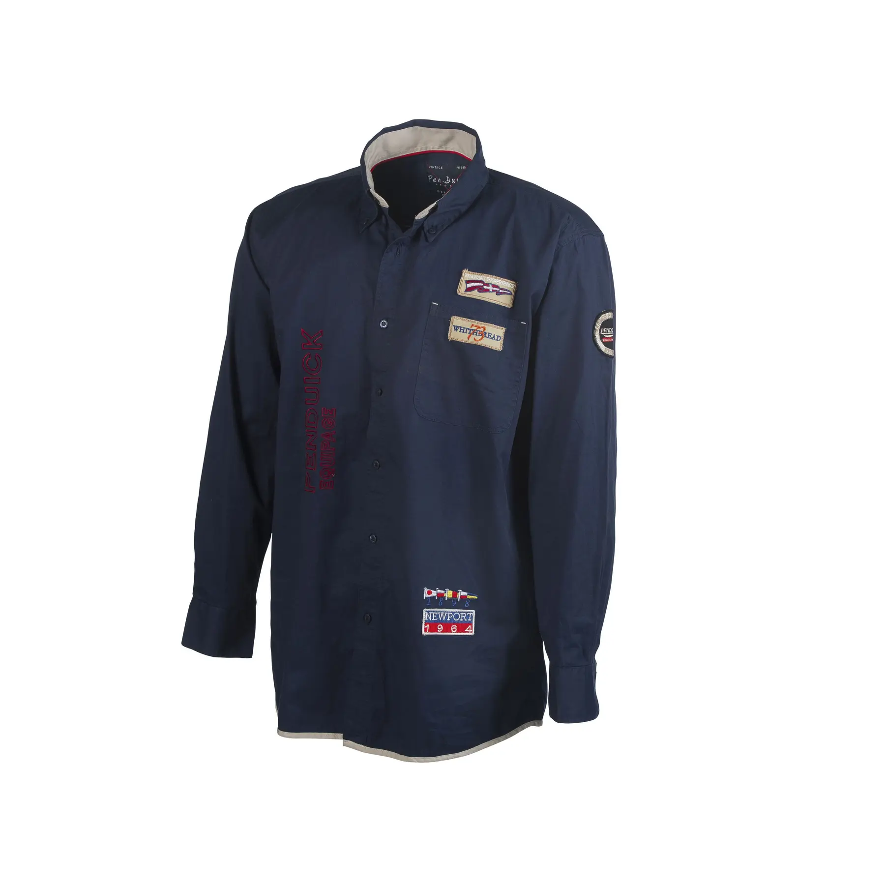 Camicia a maniche lunghe con ricami e toppe Pen Duick