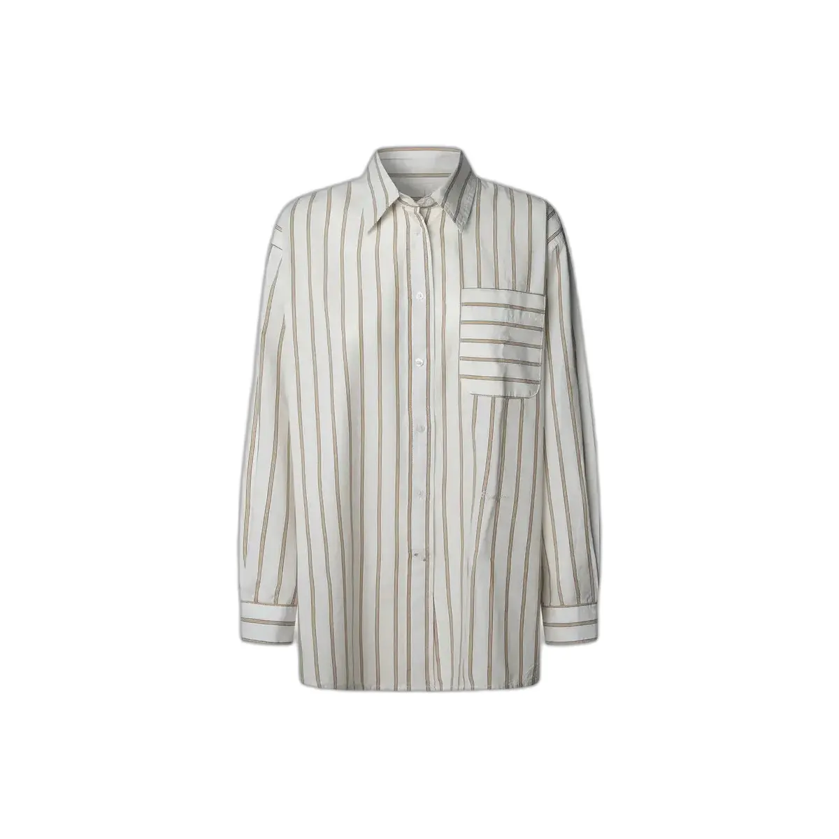 Pepe Jeans Women's Beige Long Sleeve Shirt Lina