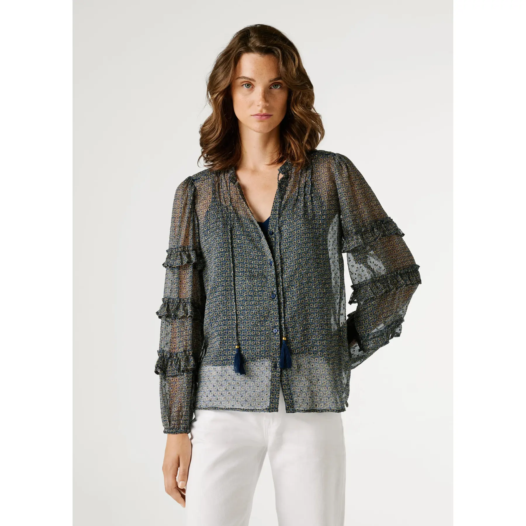Pepe Jeans Women's Gris Long Sleeve Shirt Amber
