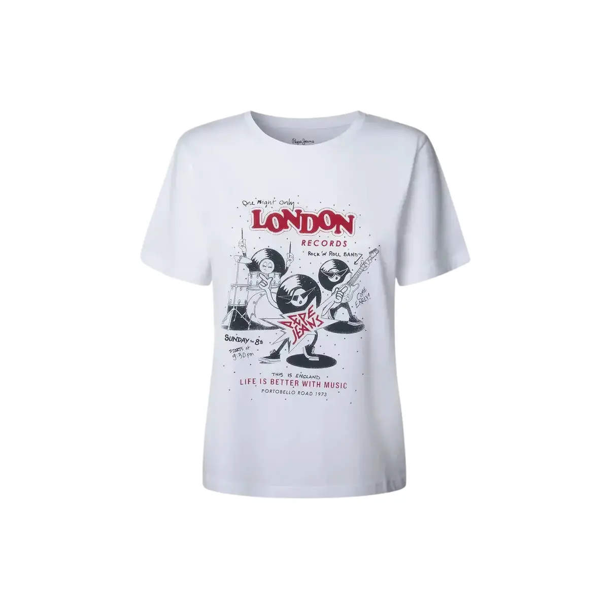 Pepe Jeans Donna Bianco T-Shirt Da Balbina