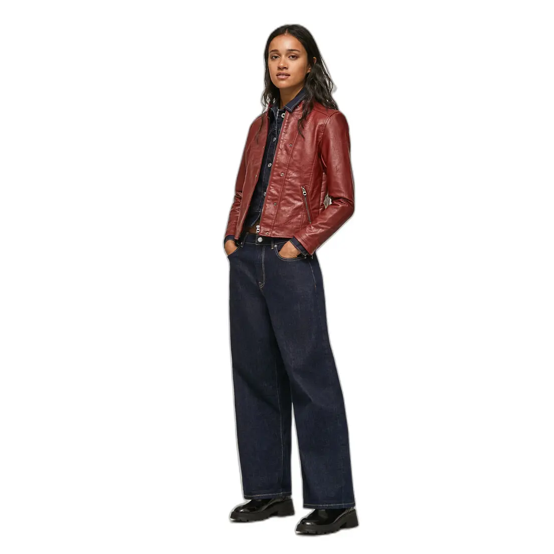 Lederjacke Frau Pepe Jeans Axia