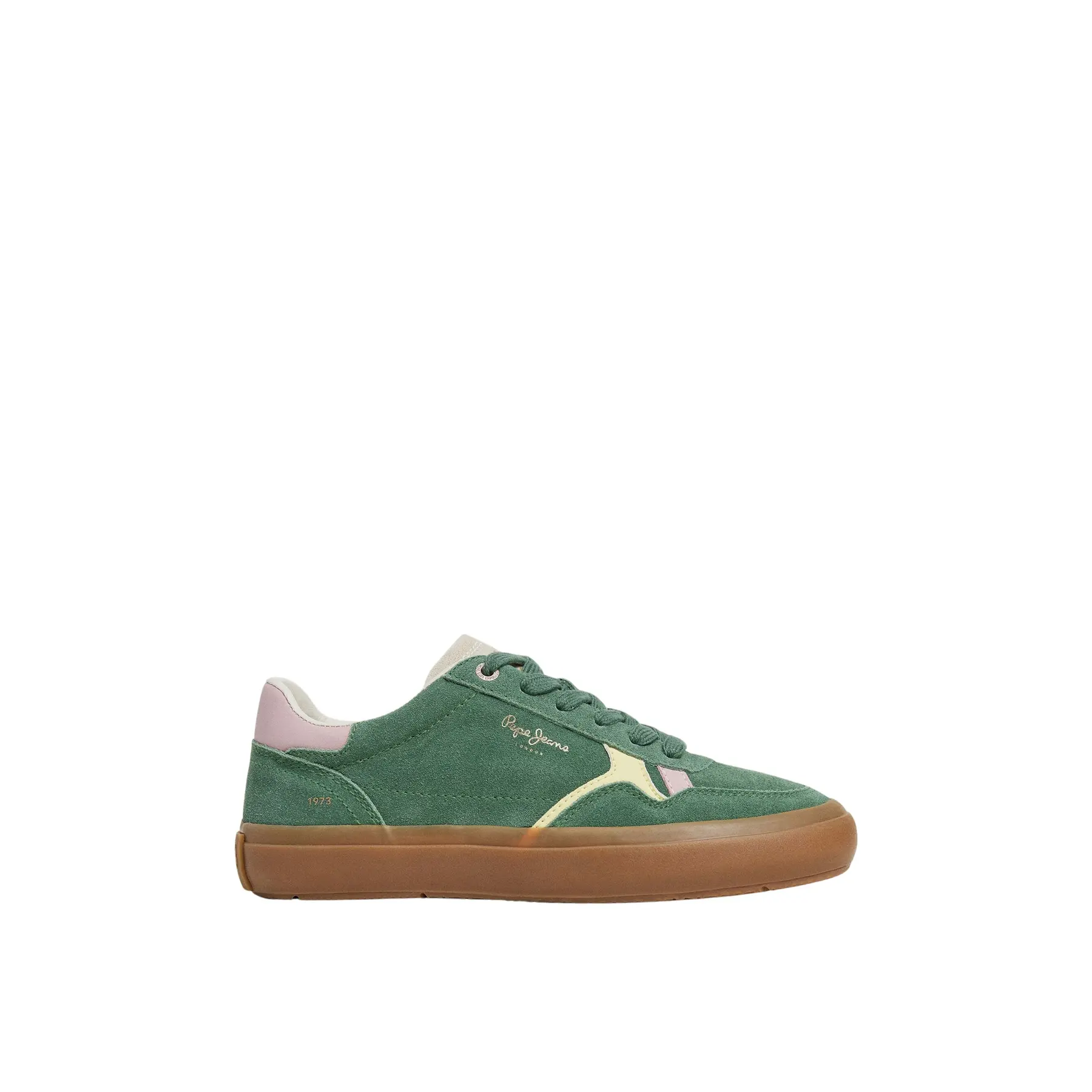 Pepe Jeans Women's Green Trainers Travis Retro