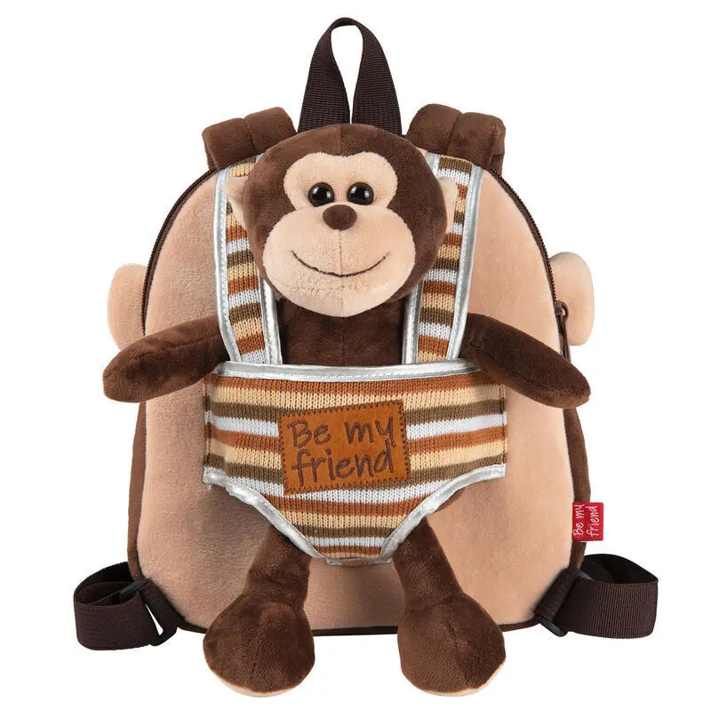 Sac à dos réversible avec peluche fille Perletti Max Monkey Sac à dos réversible avec peluche fille Perletti Max Monkey