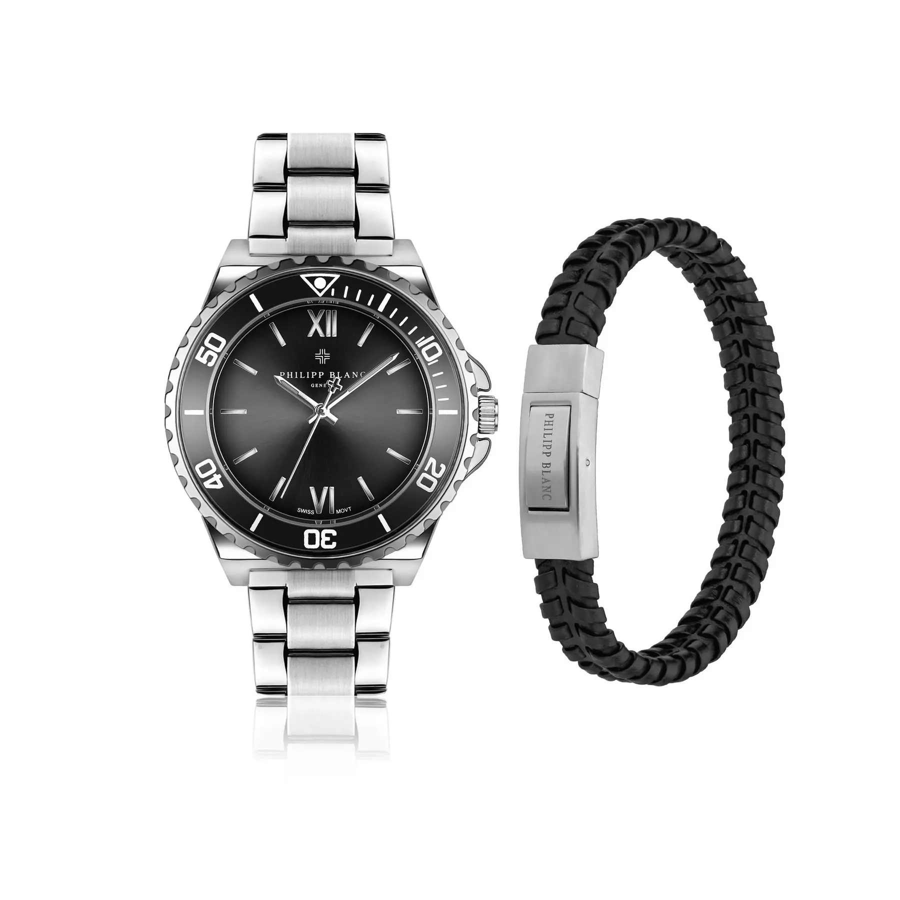 Horloge met padded en gestikte band Philipp Blanc Wettingen