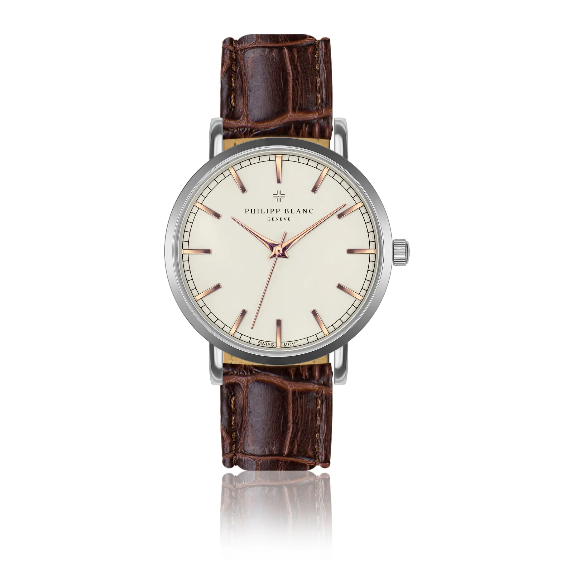 Montre cuir crocodile Philipp Blanc Basel