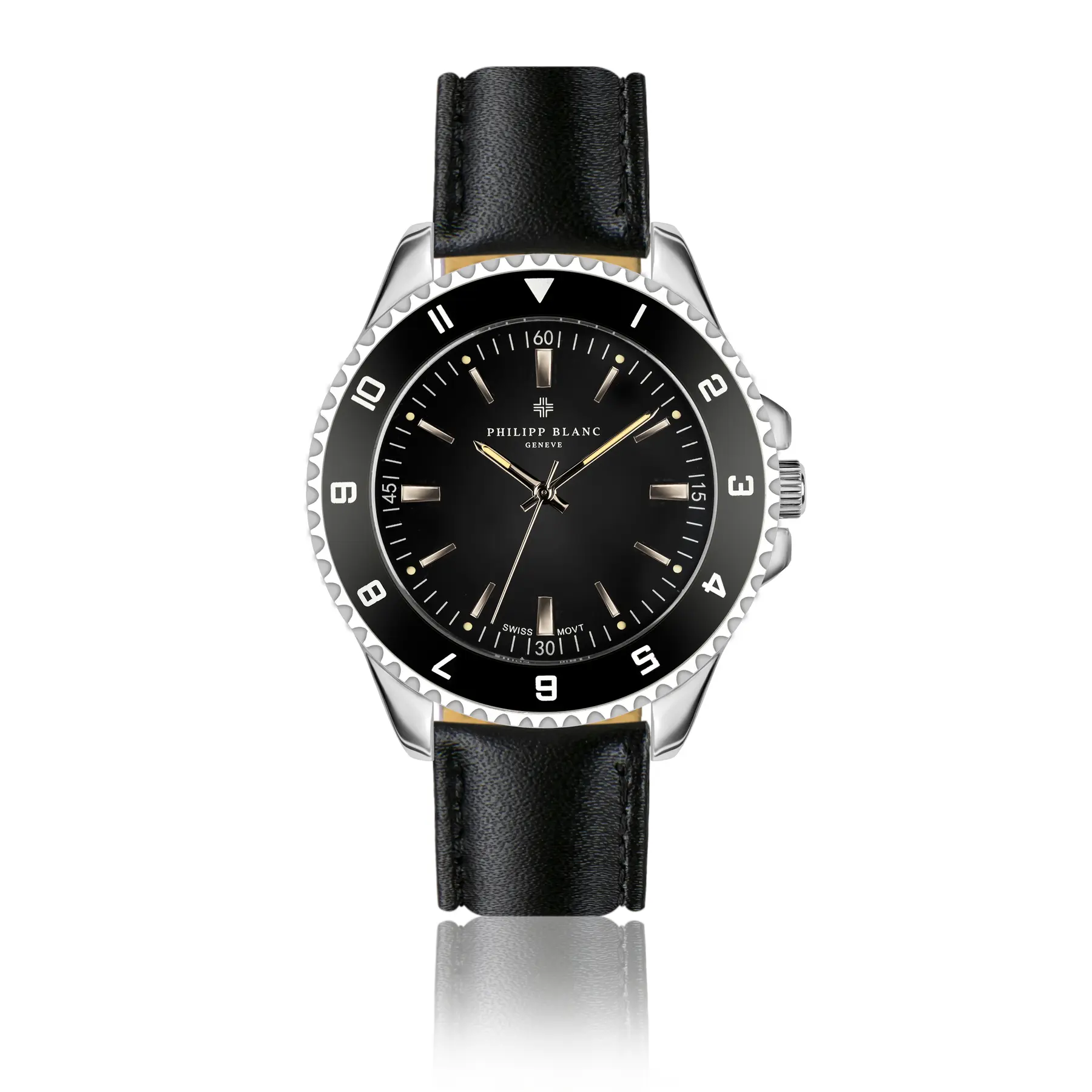 Montre cuir Philipp Blanc Avenches