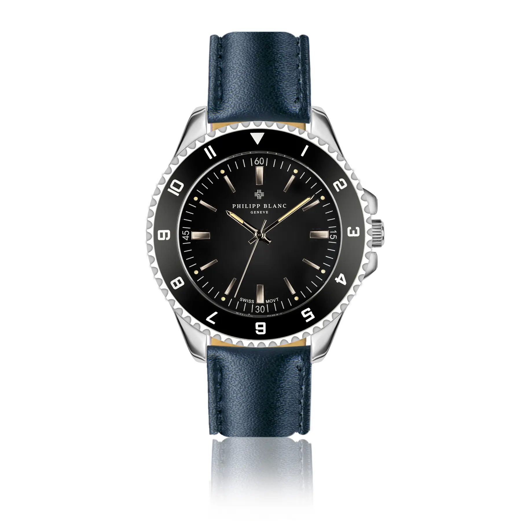 Montre cuir Philipp Blanc Avenches