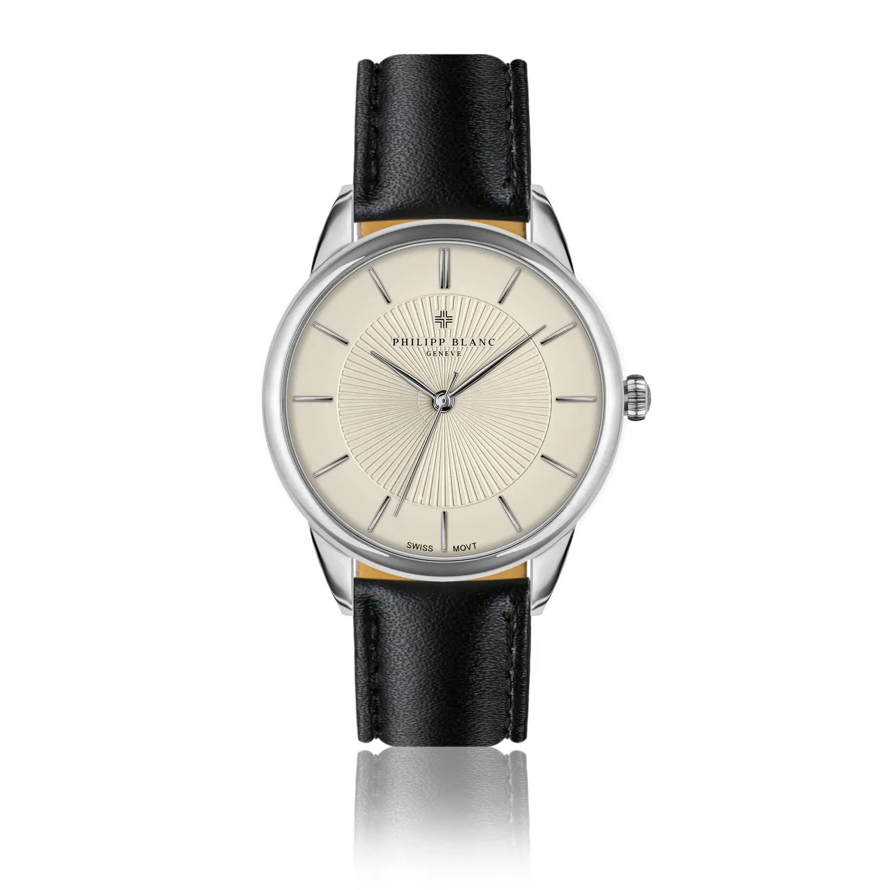 Orologio in pelle Philipp Blanc Silver
