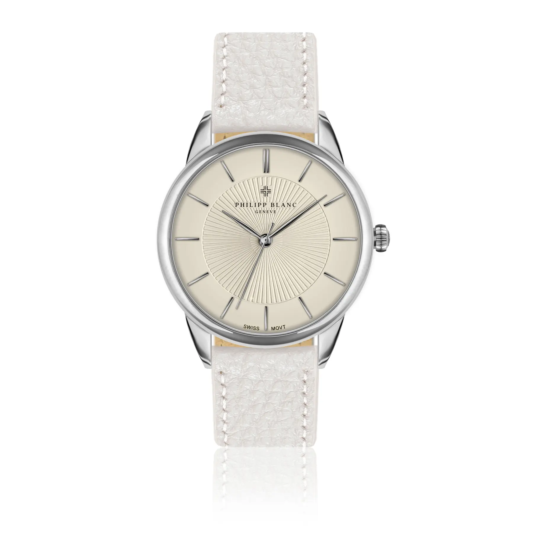 Leather watch Philipp Blanc Silver