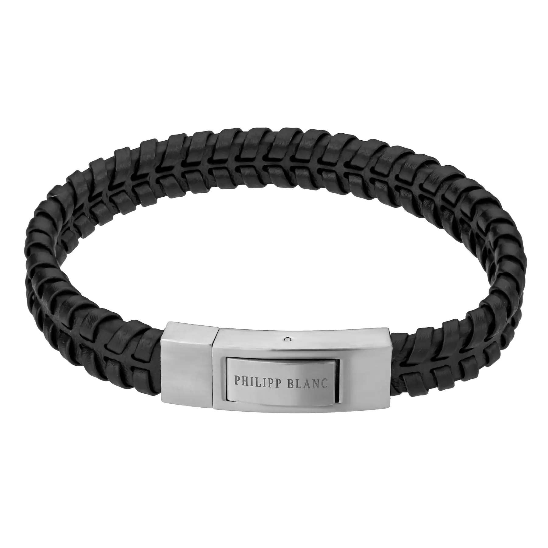 Bracciale in vera pelle e acciaio inossidabile Philipp Blanc Andreas