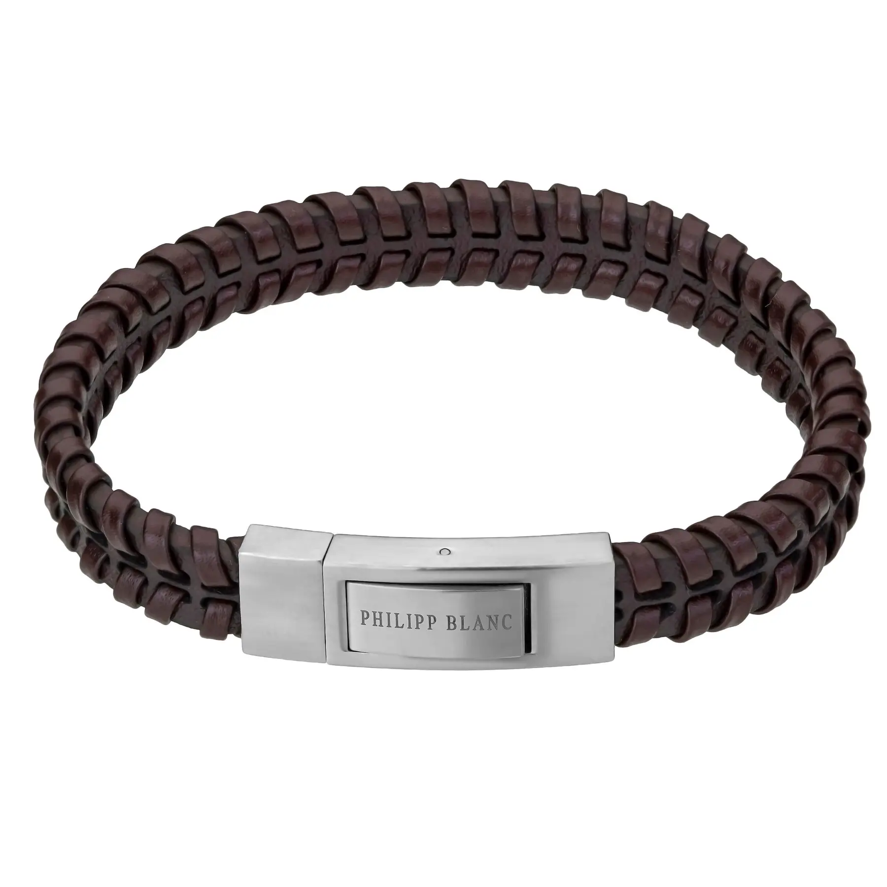 Bracciale in vera pelle e acciaio inossidabile Philipp Blanc Andreas