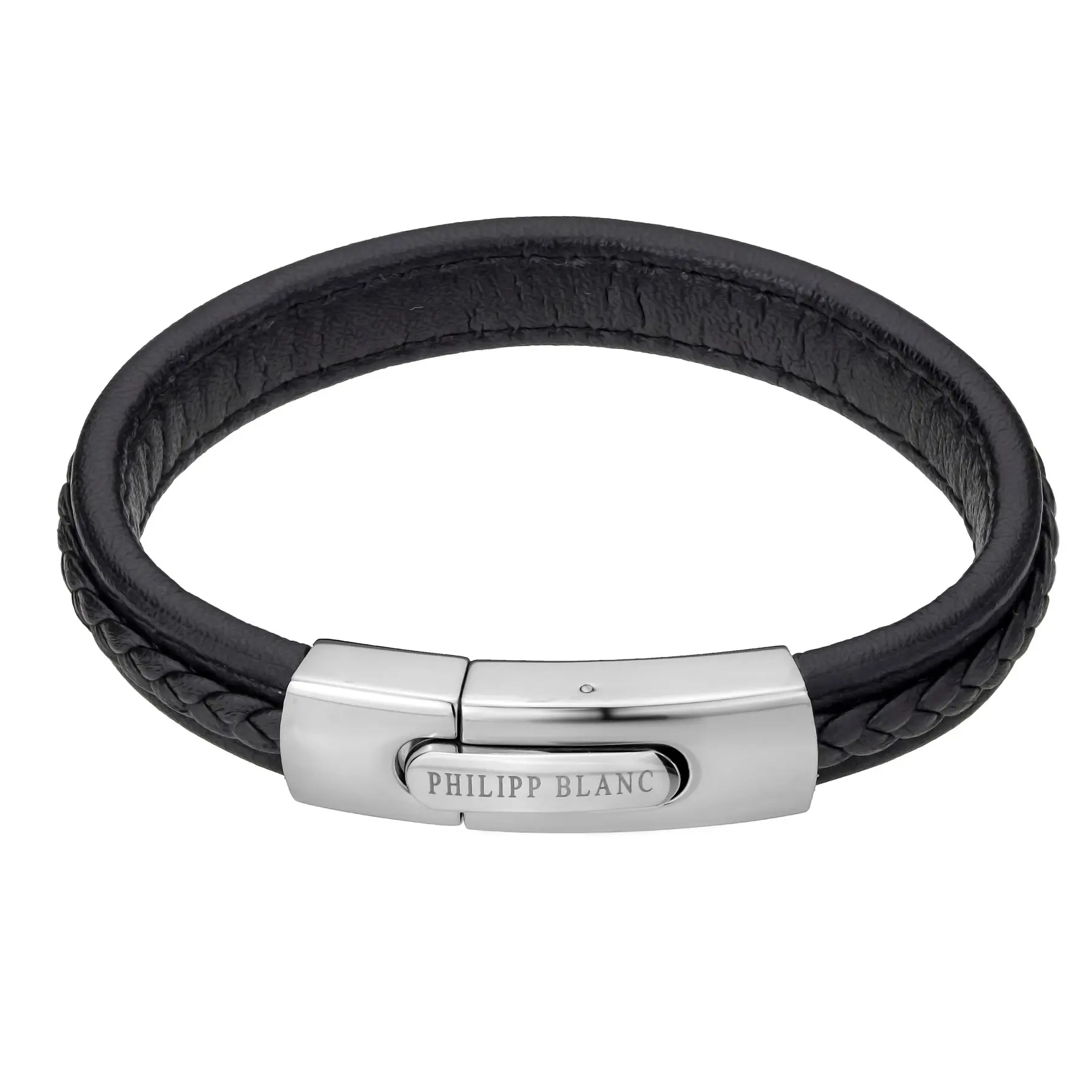 Bracciale in vera pelle e acciaio inossidabile Philipp Blanc Henry