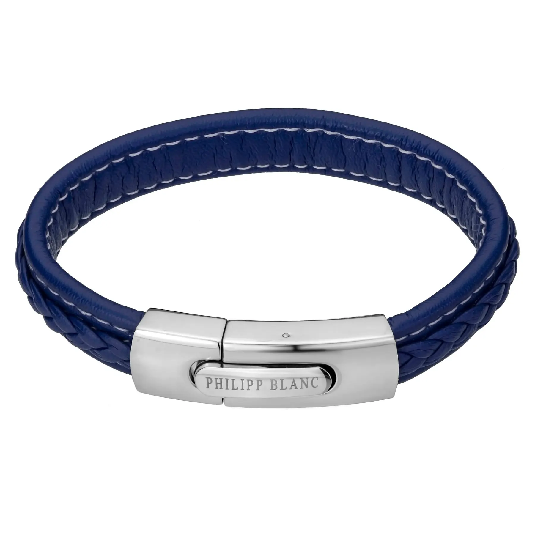 Bracciale in vera pelle e acciaio inossidabile Philipp Blanc Henry
