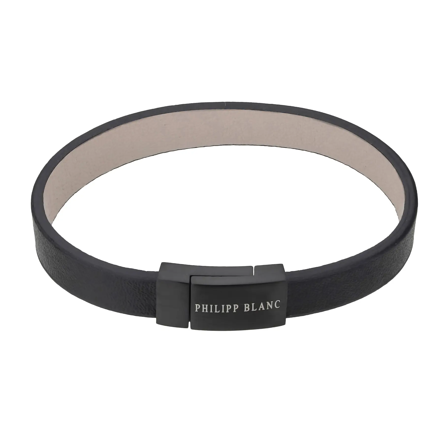 Bracciale in vera pelle e acciaio inossidabile Philipp Blanc Anton