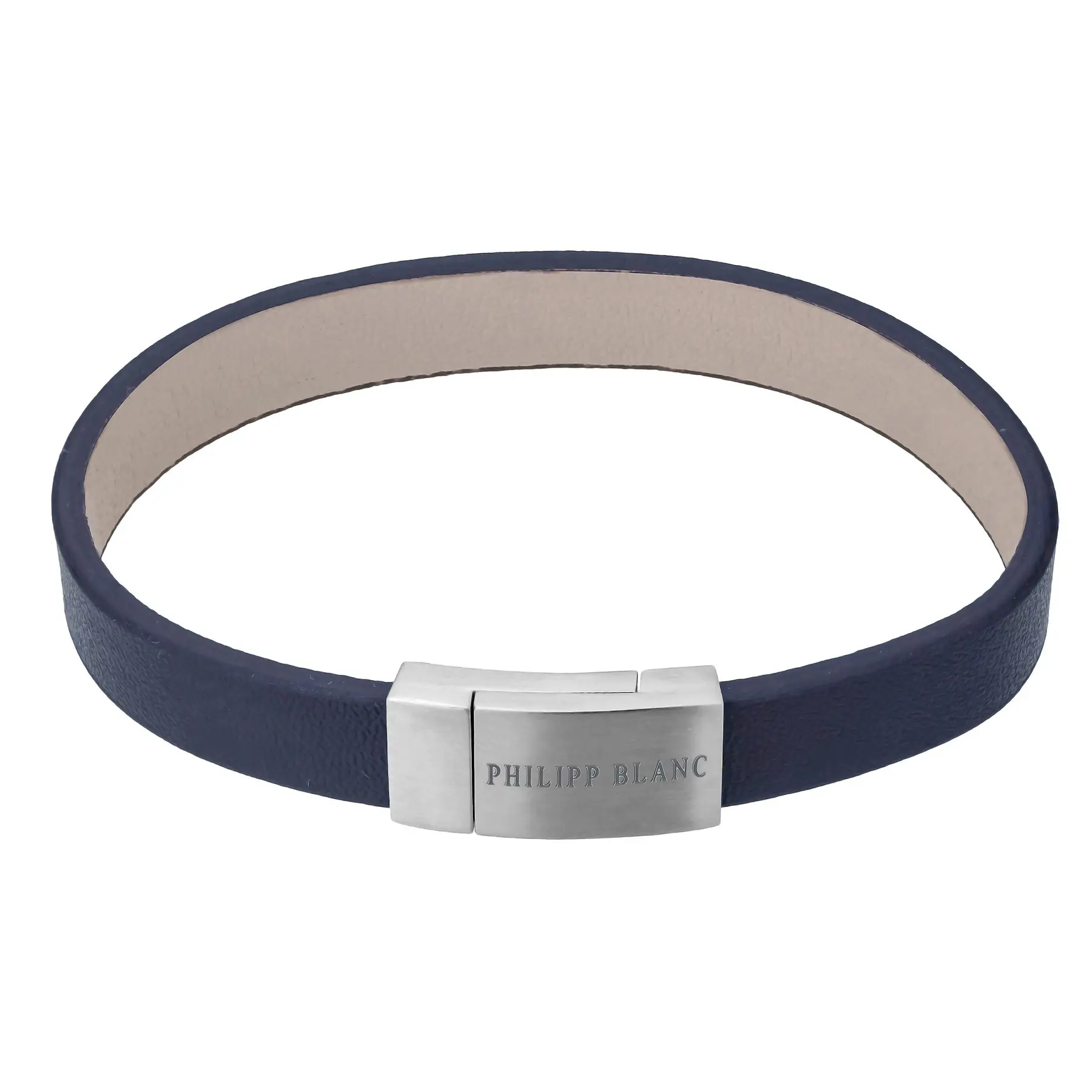 Bracciale in vera pelle e acciaio inossidabile Philipp Blanc Anton