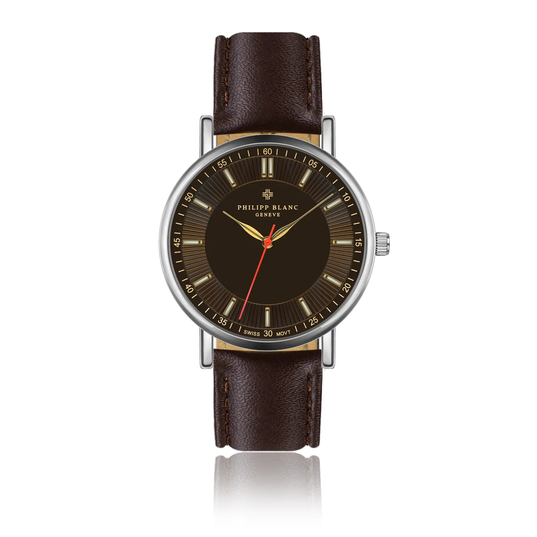 Armbanduhr aus Leder Philipp Blanc Nyon