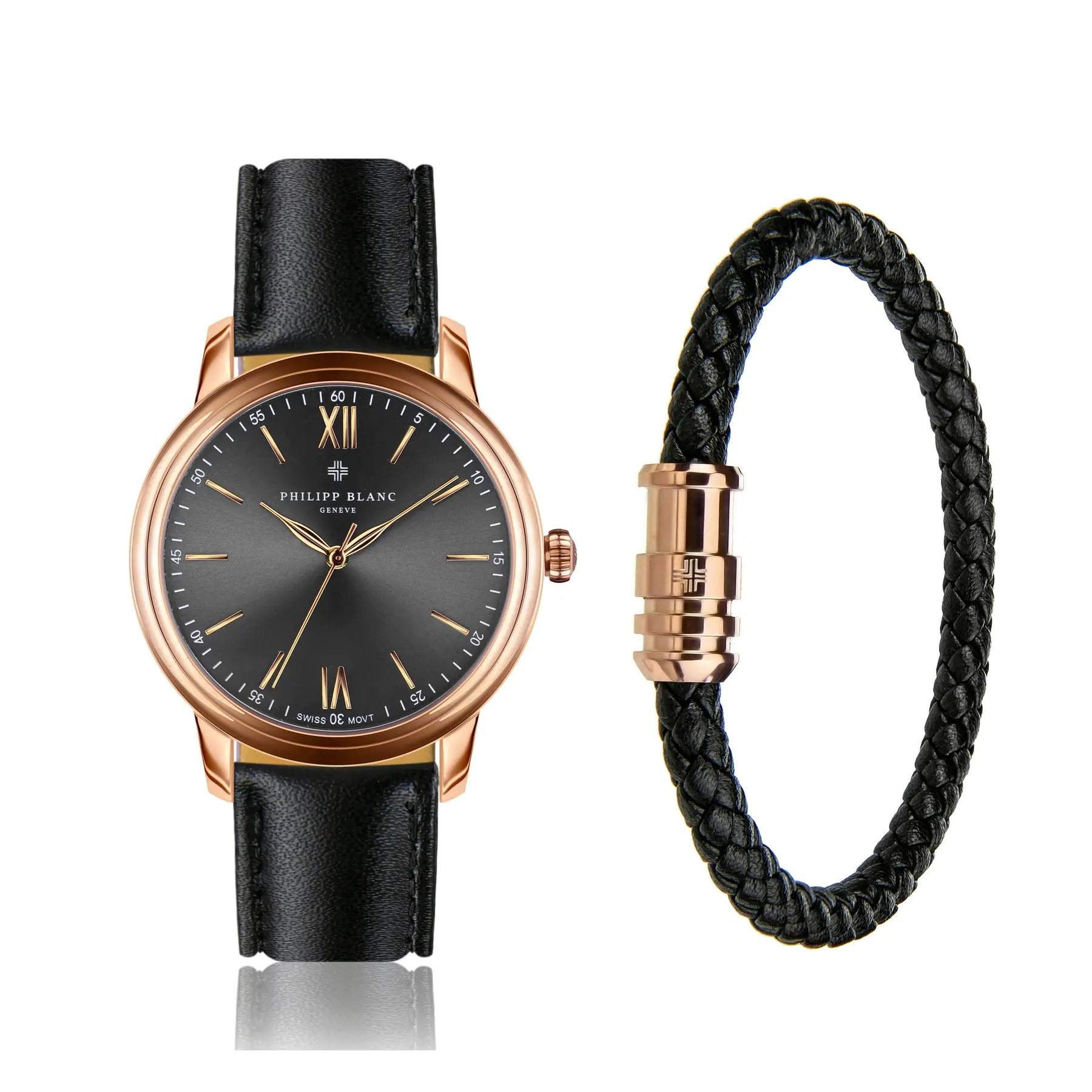 Uhr und Lederarmband Philipp Blanc Geneva