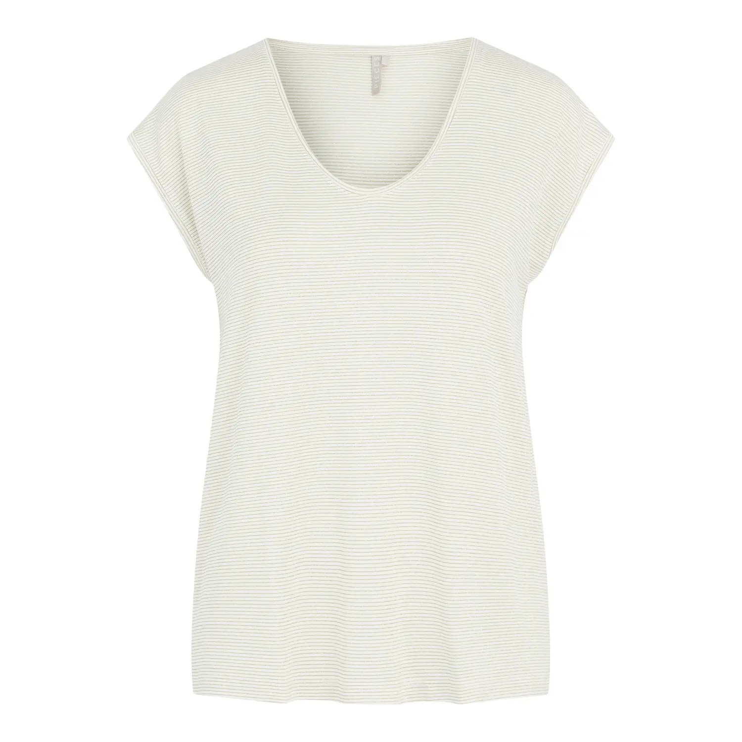 Pieces Damen Weiß T-Shirt Für Billo Lurex - Bild 3