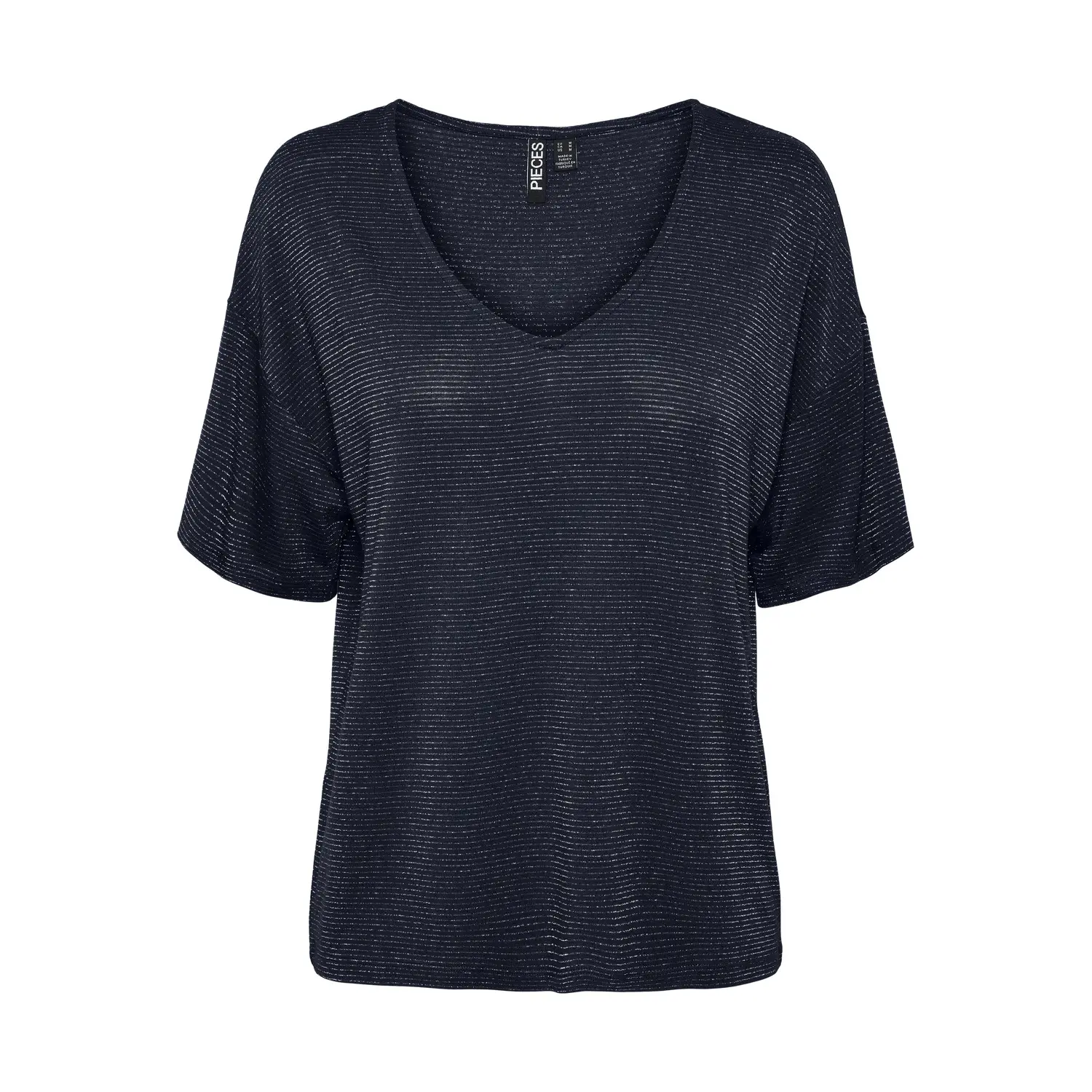 T-Shirt, übergroß, gestreift, Frau Pieces Billo Lurex