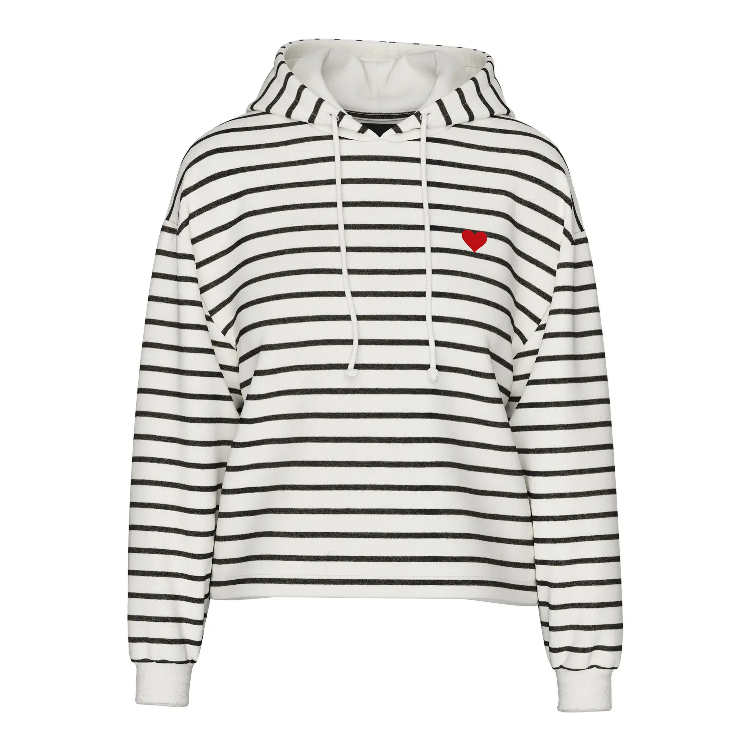 Felpa con cappuccio da donna Pieces Chilli Stripes
