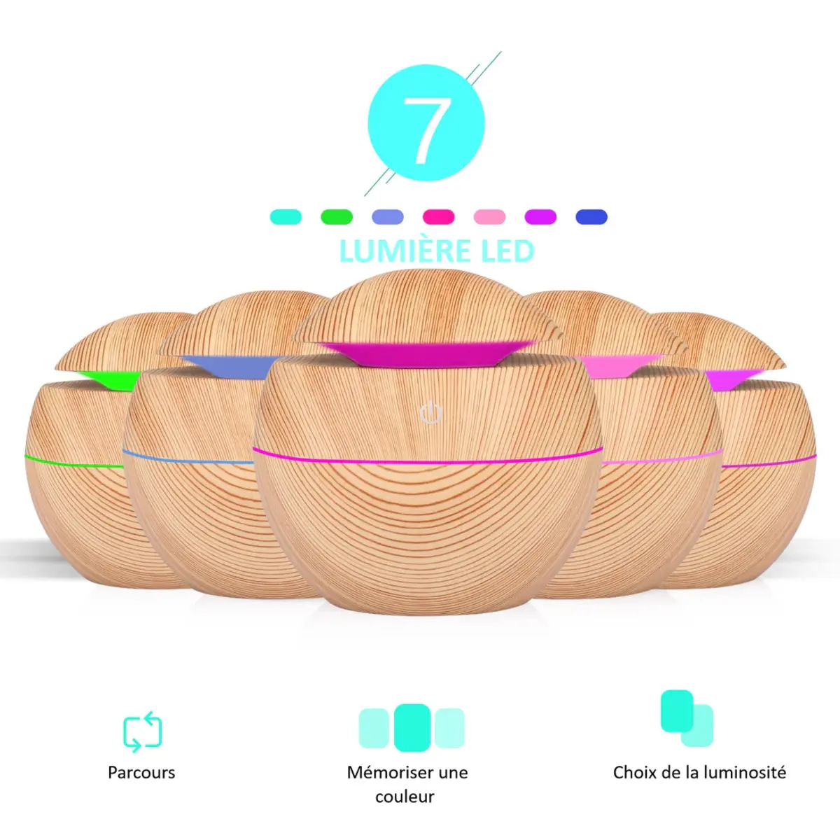 Humidificateur avec eclairage d'ambiance led Platyne