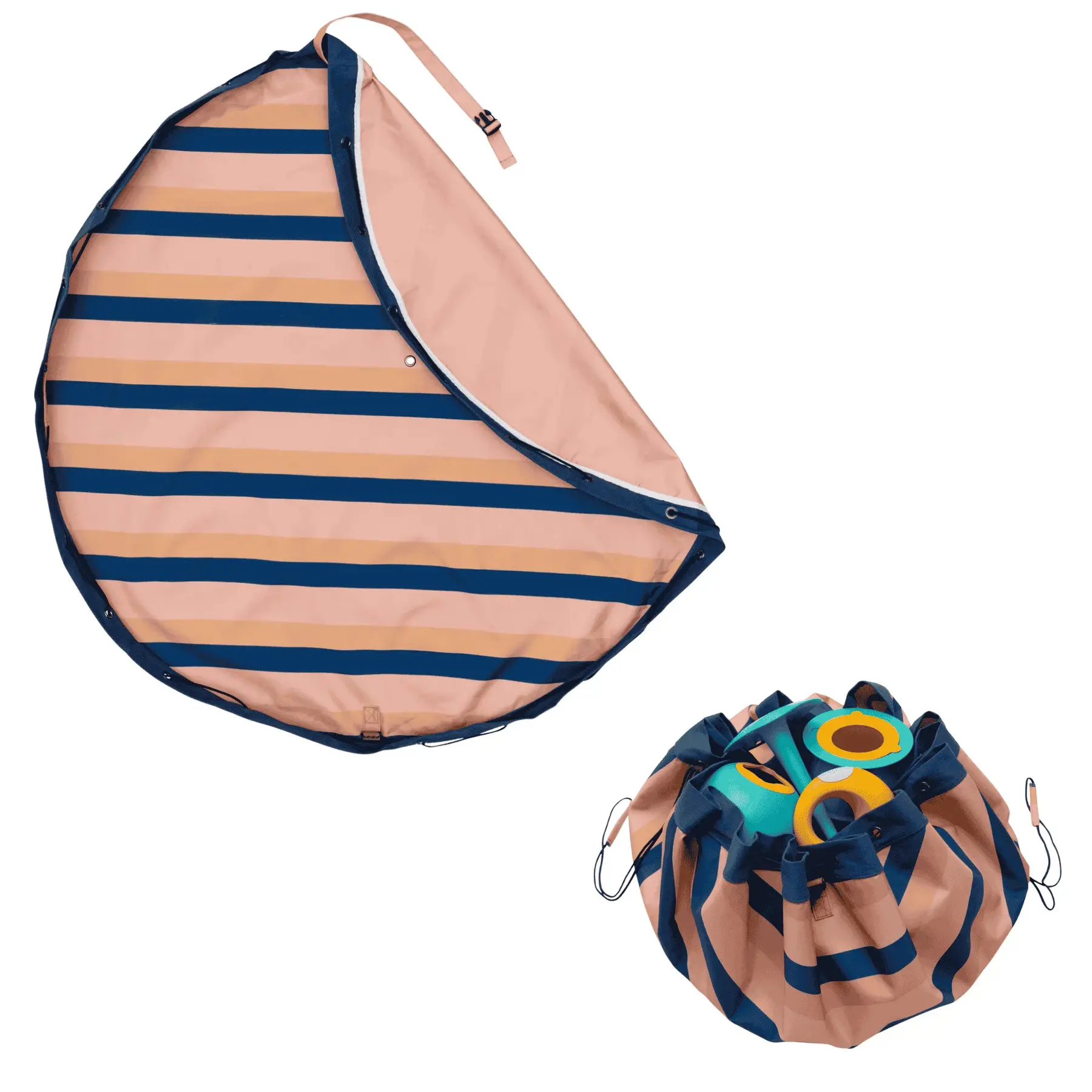 Spielteppich und Aufbewahrungstasche Play&Go Mokka Stripes