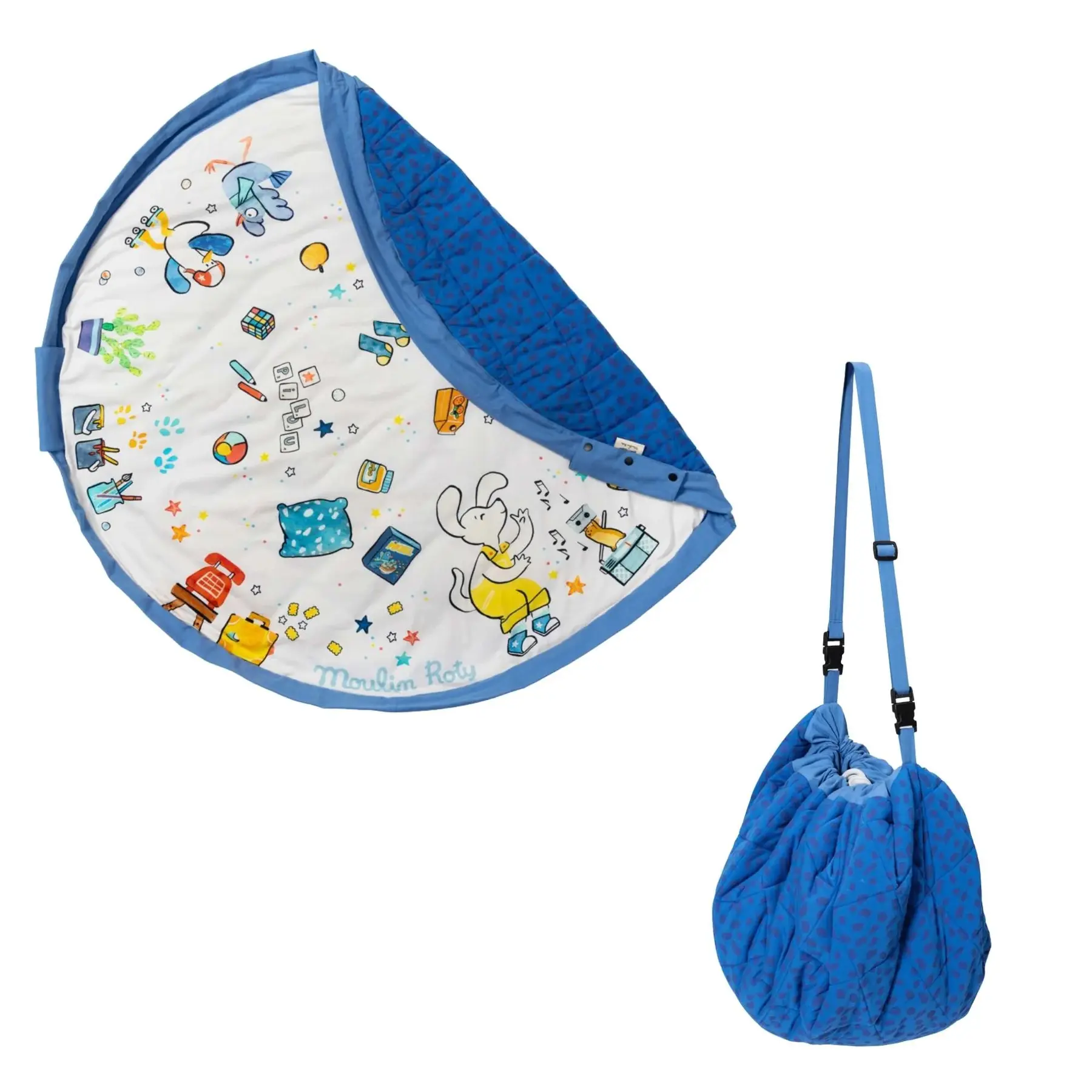 Tapis d'éveil et sac de rangement Play&Go Moulin Roty Puce&Pilou Tapis d'éveil et sac de rangement Play&Go Moulin Roty Puce&Pilou