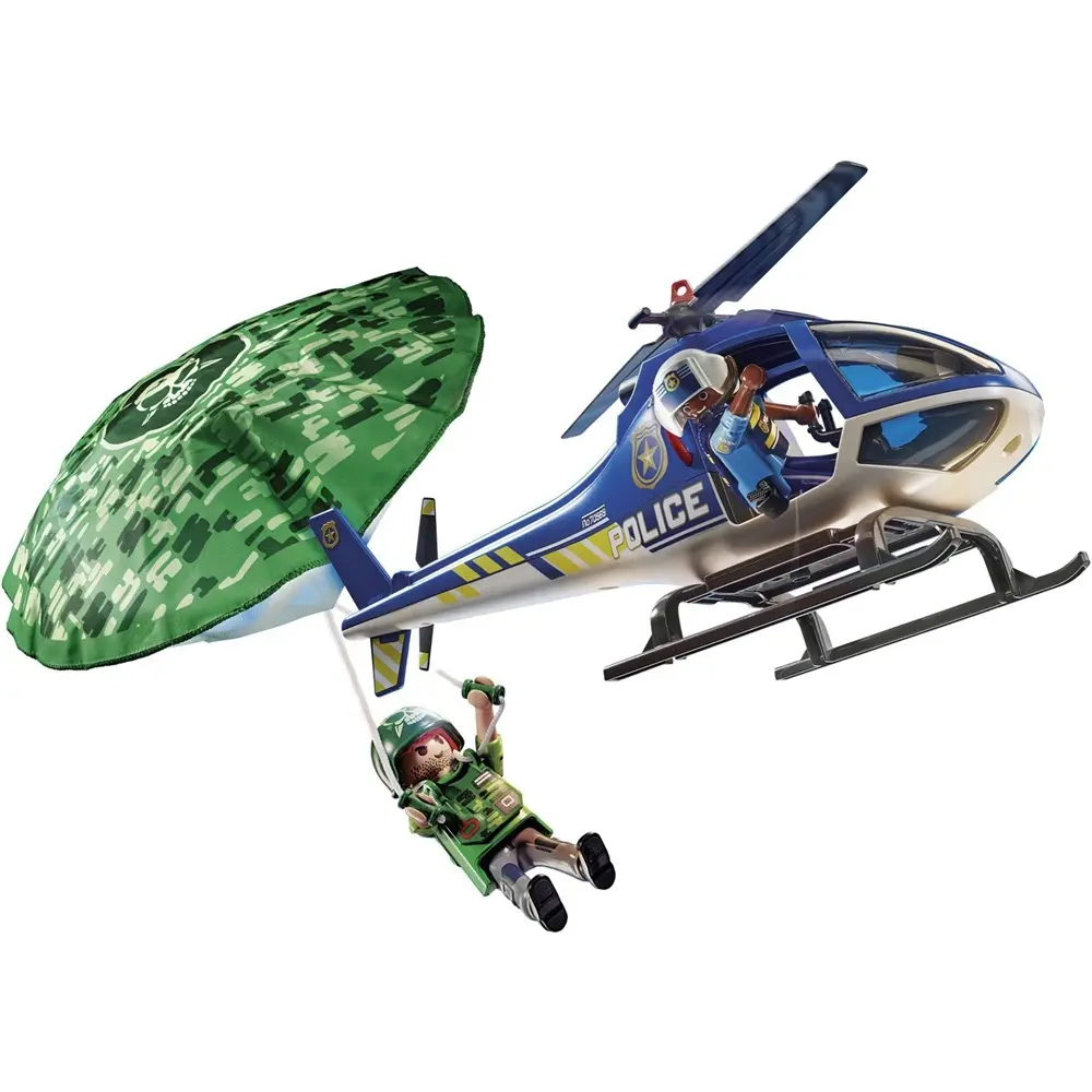 Spiele zum Bau von Polizeihubschraubern mit Fallschirmspringern Playmobil