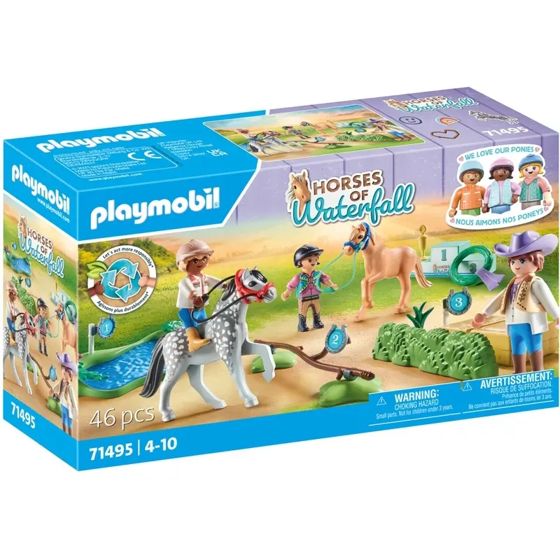 Pony-Reitsimulator + Hindernisparcours Playmobil