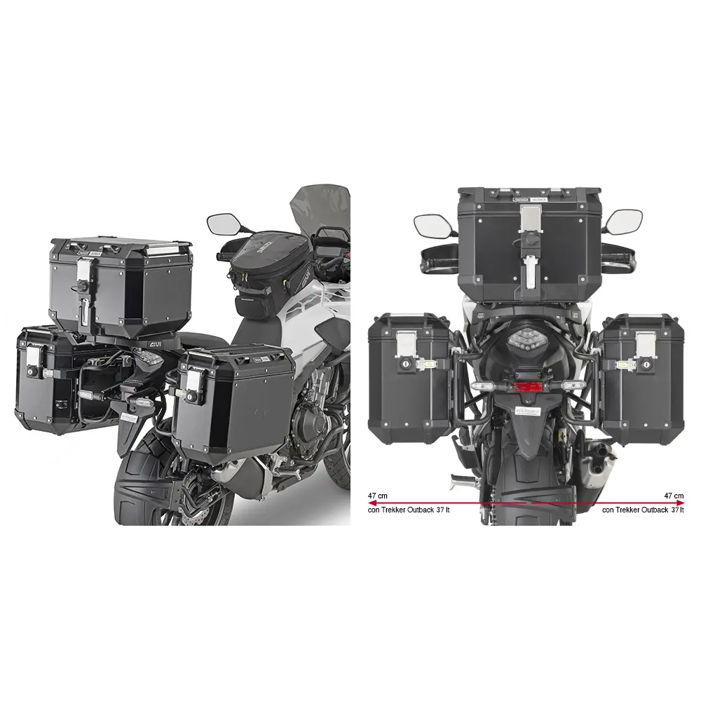 Motorrad-spezifischer Seitenkofferträger Givi Pl One Monokeycam-Side Honda Cb 500 X (19 À 21)