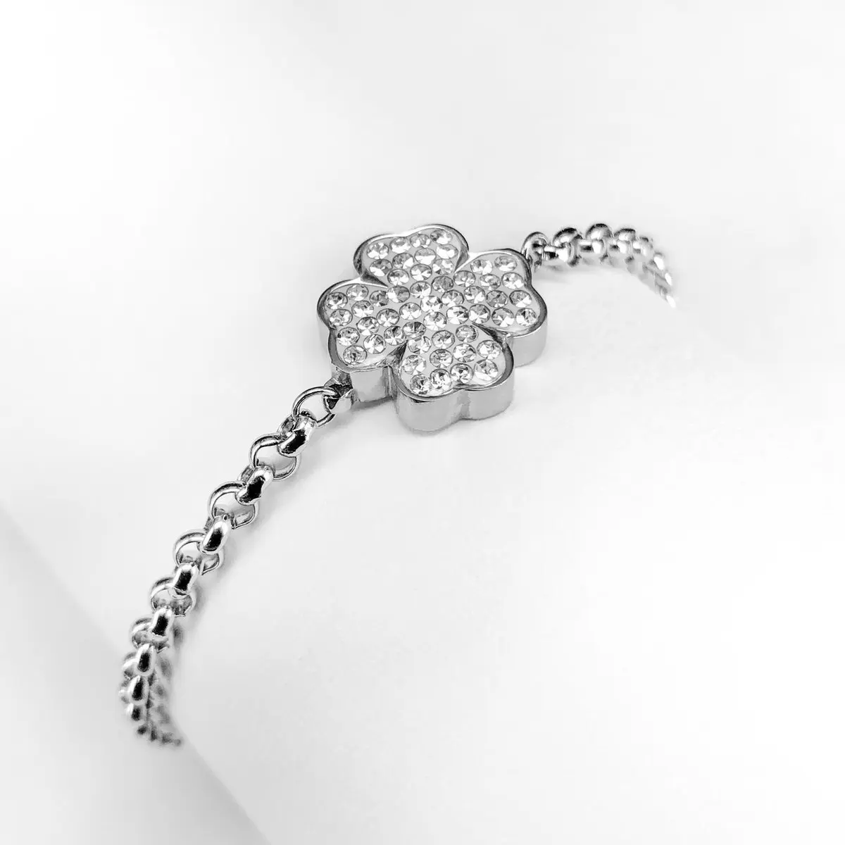 Bracciale donna con trifoglio a 4 foglie e cz. Ponytail & Co