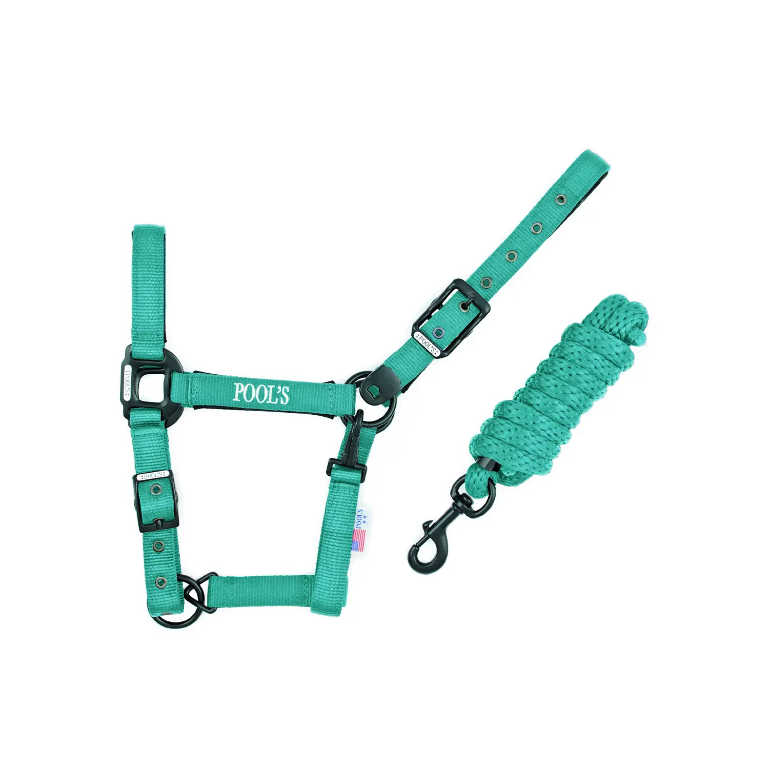 Nylon halter for horse with leather Pool's