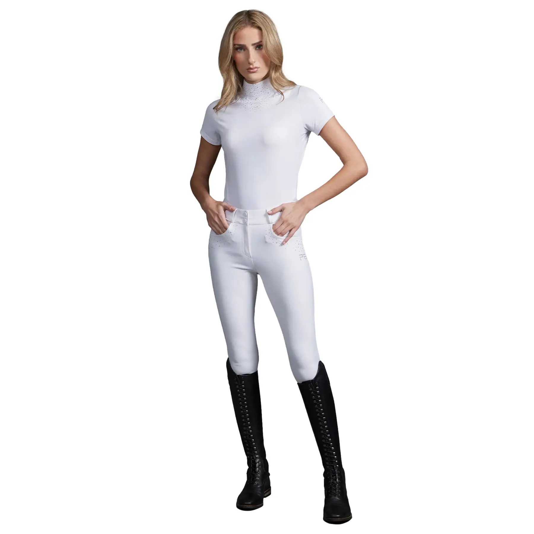 Polo equitazione da donna Premier Equine Cristalli