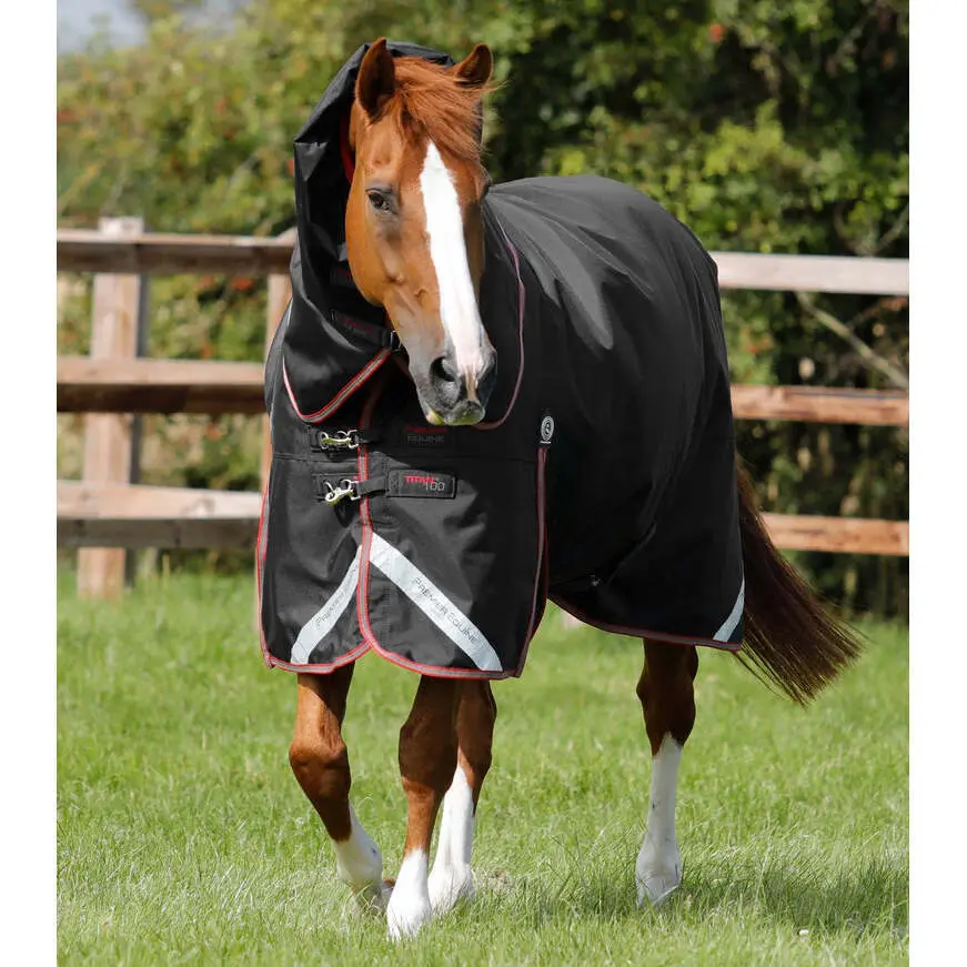 Coperta per cavalli da esterno con copricollo Premier Equine Titan 100 g