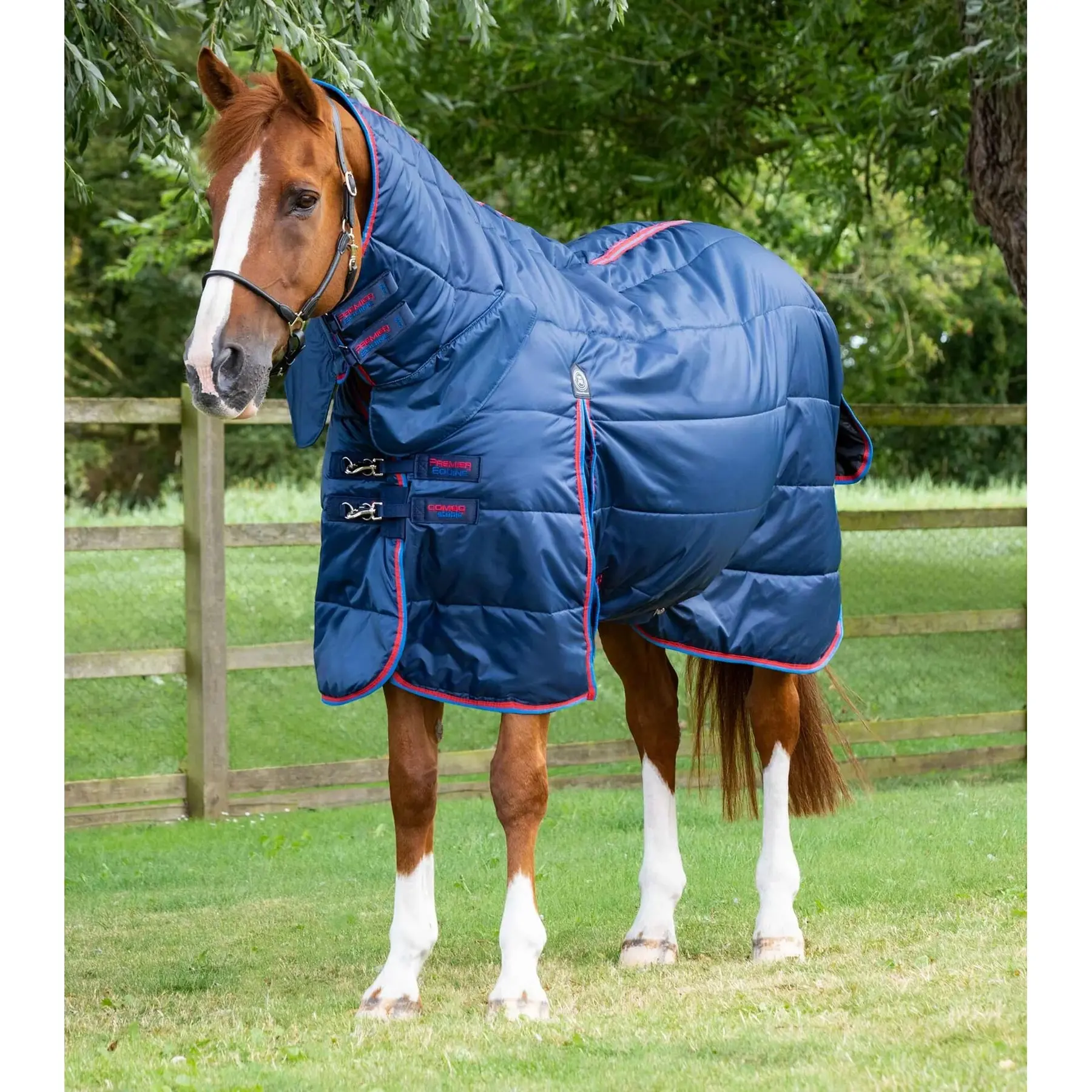 Coperta da scuderia per cavalli con copricollo Premier Equine 200 g