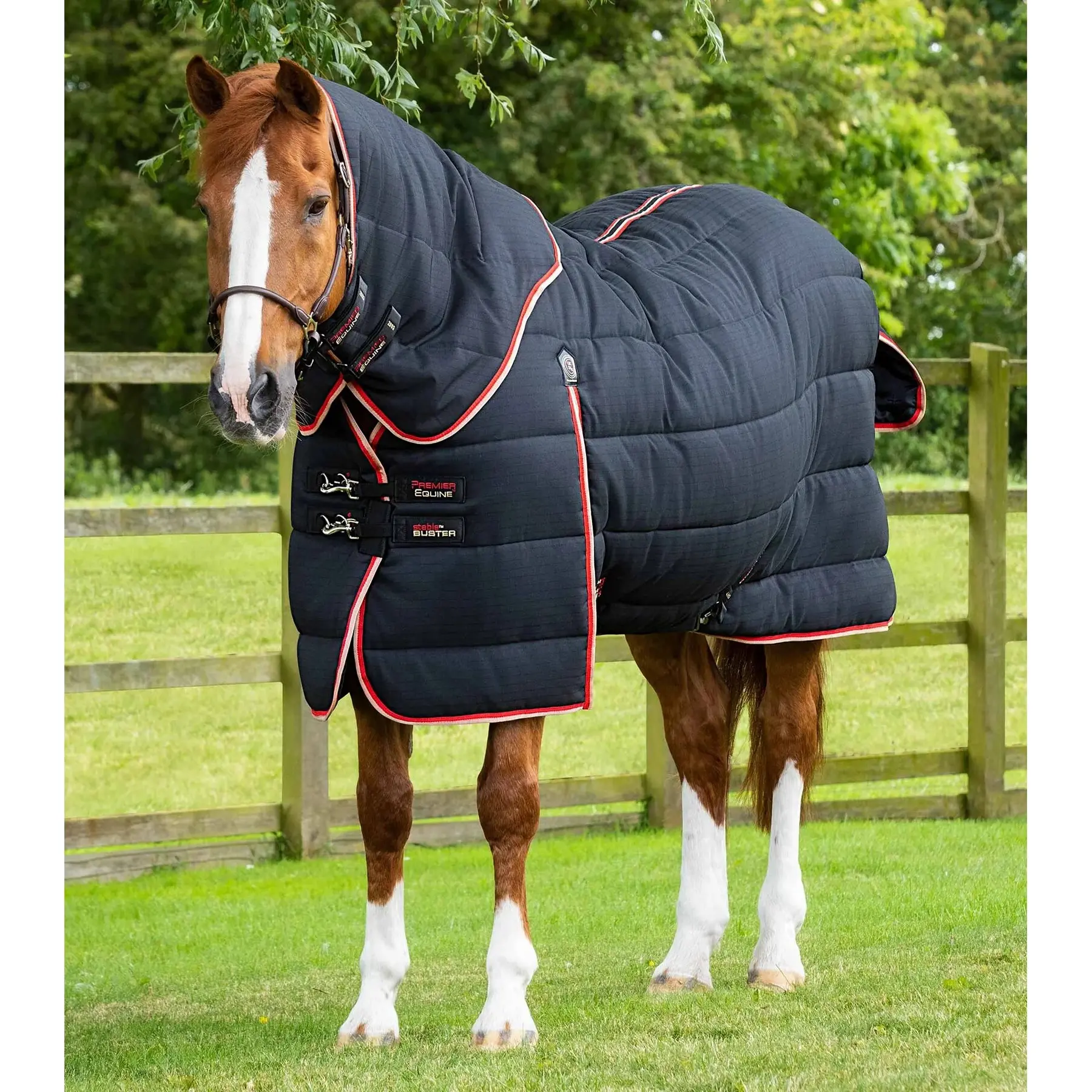 Coperta da scuderia per cavalli con copricollo Premier Equine Stable Buster 450 g
