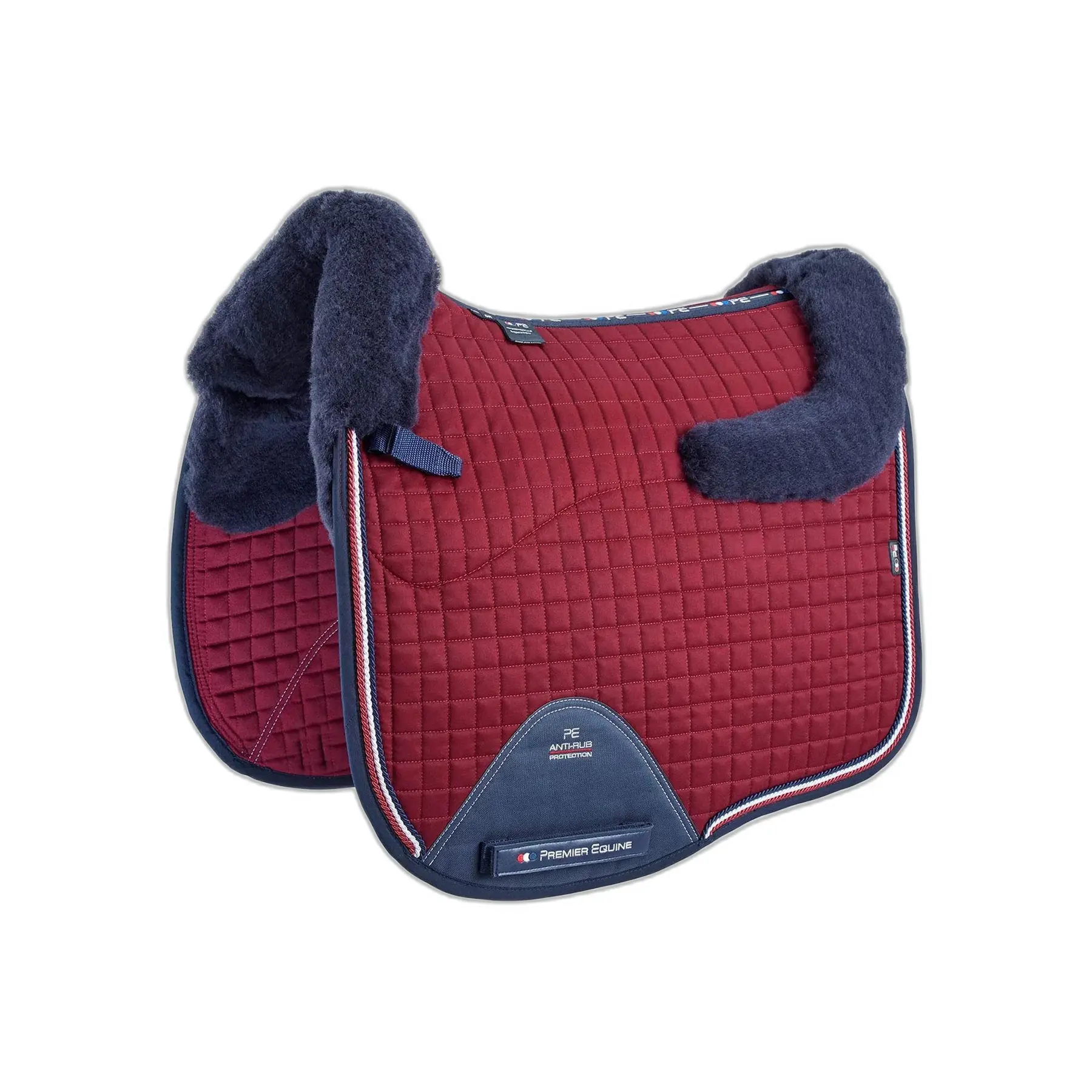 Merino wool dressage saddle pad for horses Premier Equine Capella CC Square