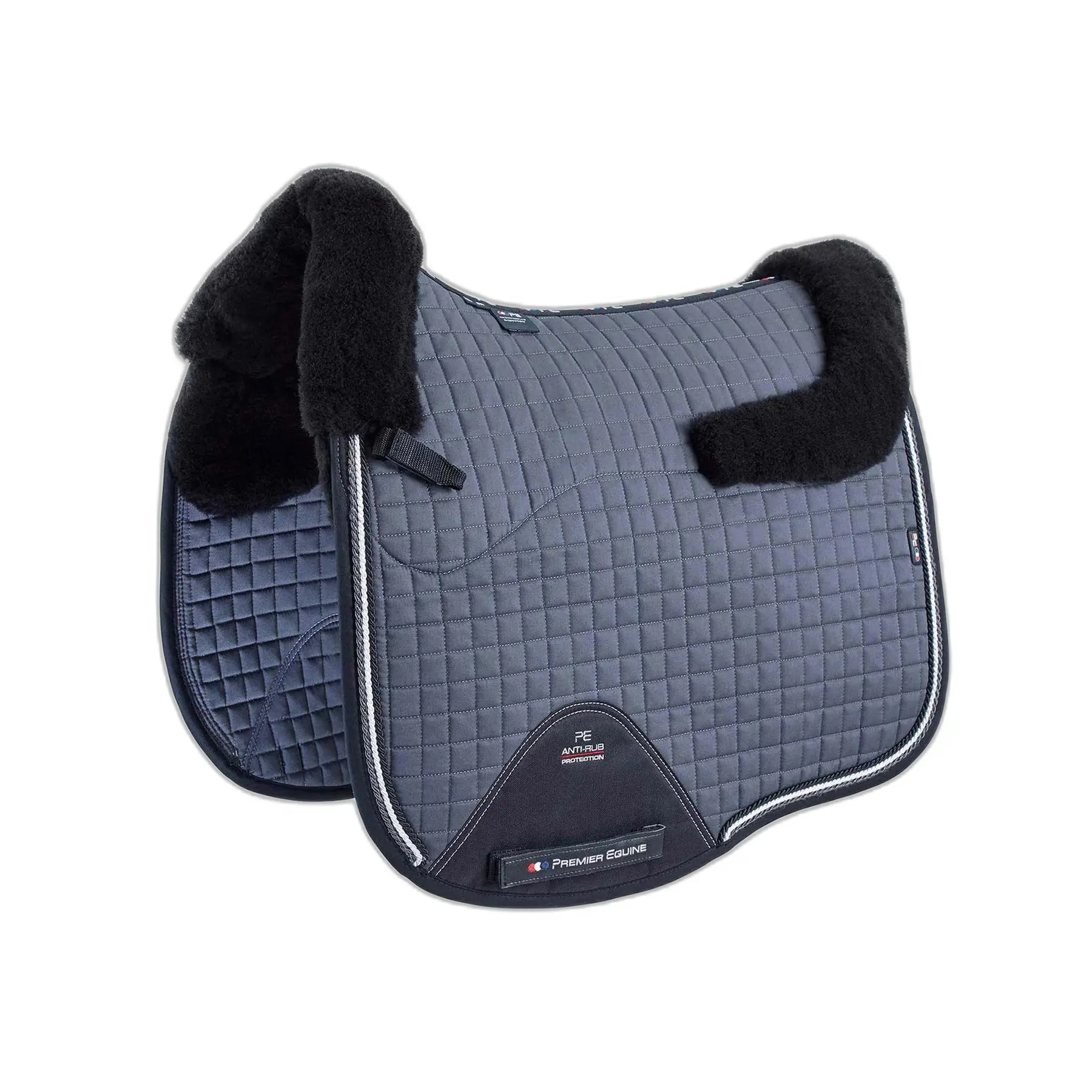 Merino wool dressage saddle pad for horses Premier Equine Capella CC Square