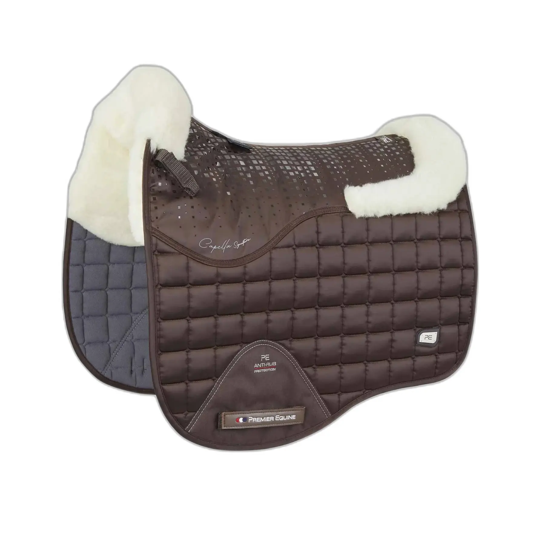 Merino wool dressage saddle pad for horses Premier Equine Capella CC Square