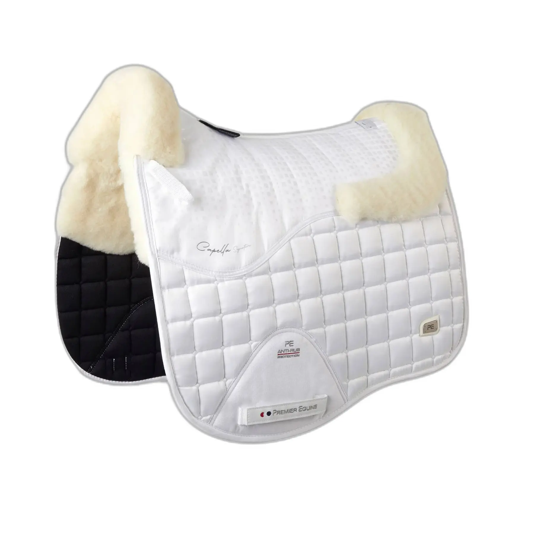Merino wool dressage saddle pad for horses Premier Equine Capella CC Square