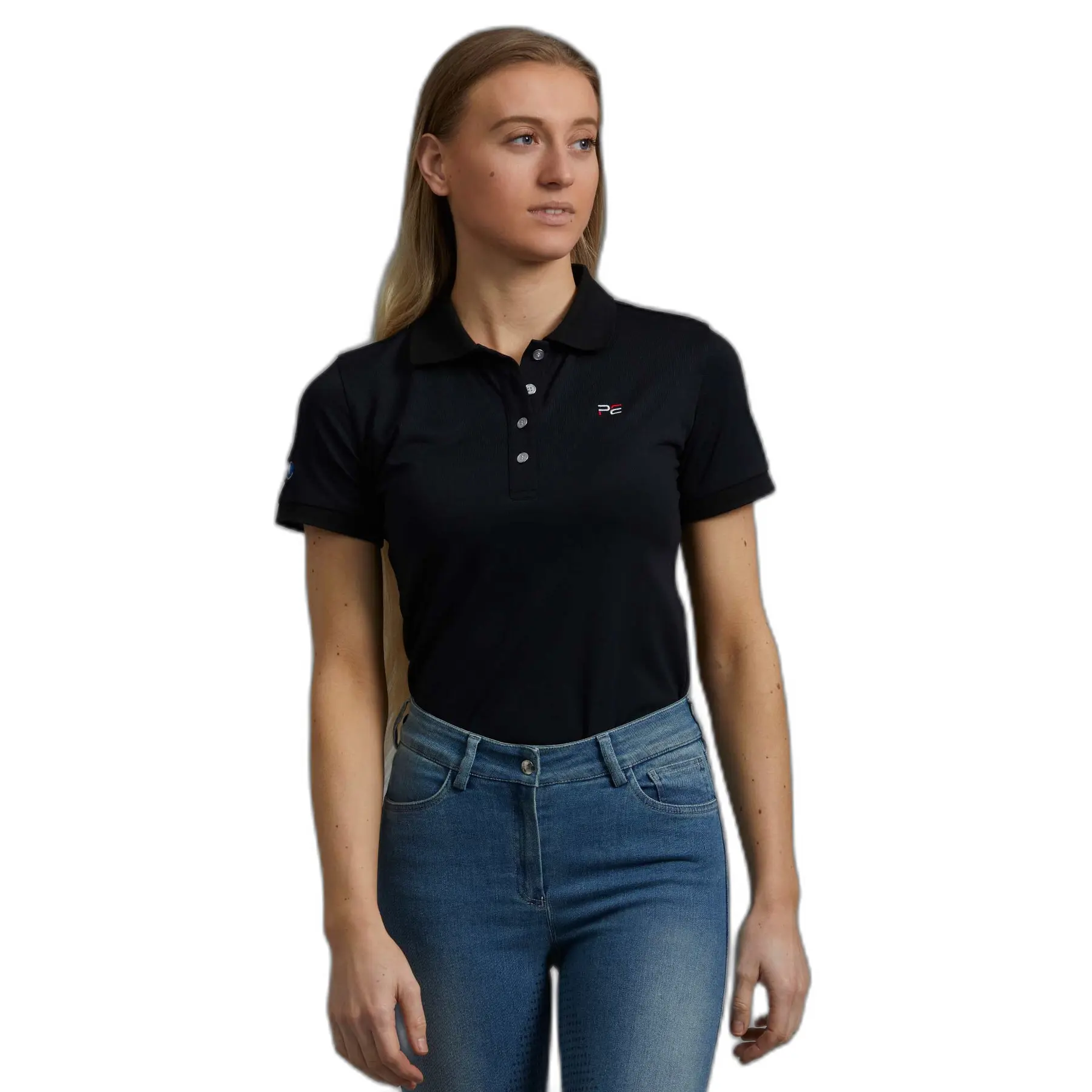 Women's riding Polo shirt Premier Equine logo PE