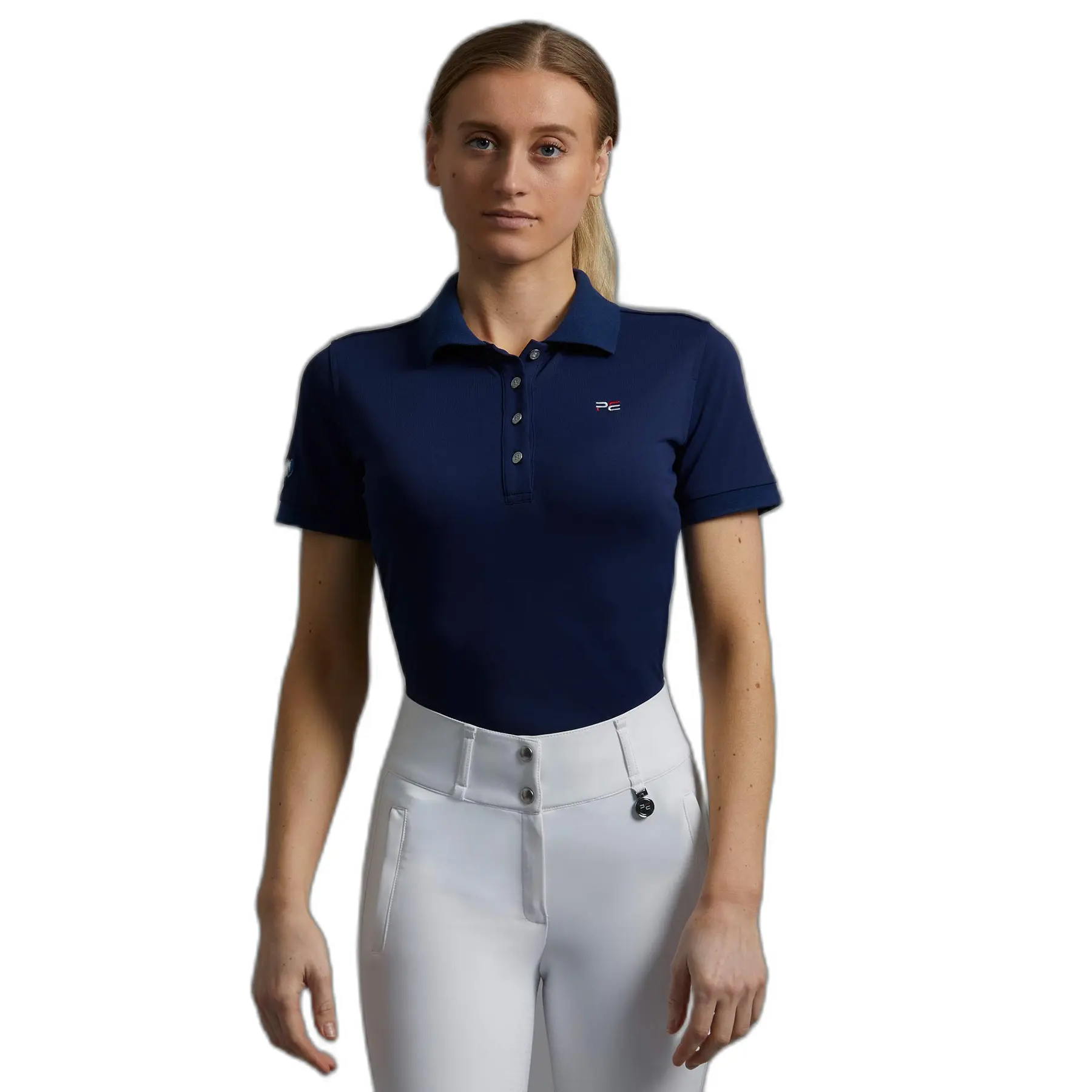 Women's riding Polo shirt Premier Equine logo PE