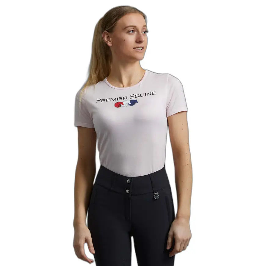 Maglietta da equitazione da donna in cotone Premier Equine Chiaro