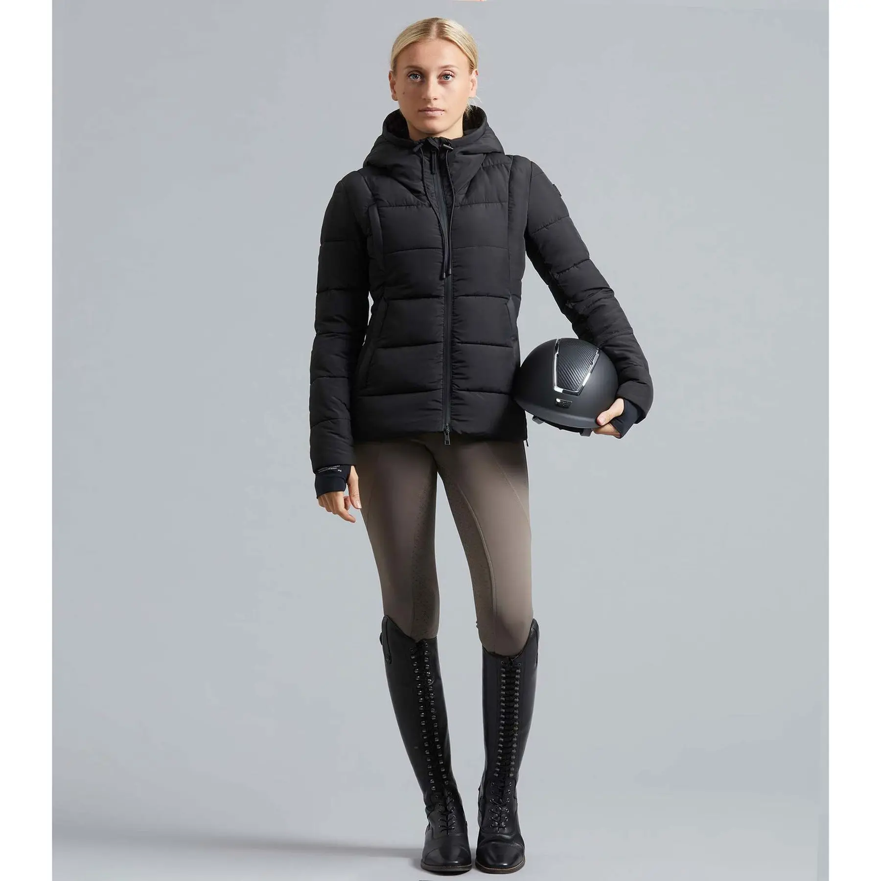 Giacca a vento con cappuccio donna Premier Equine Casella