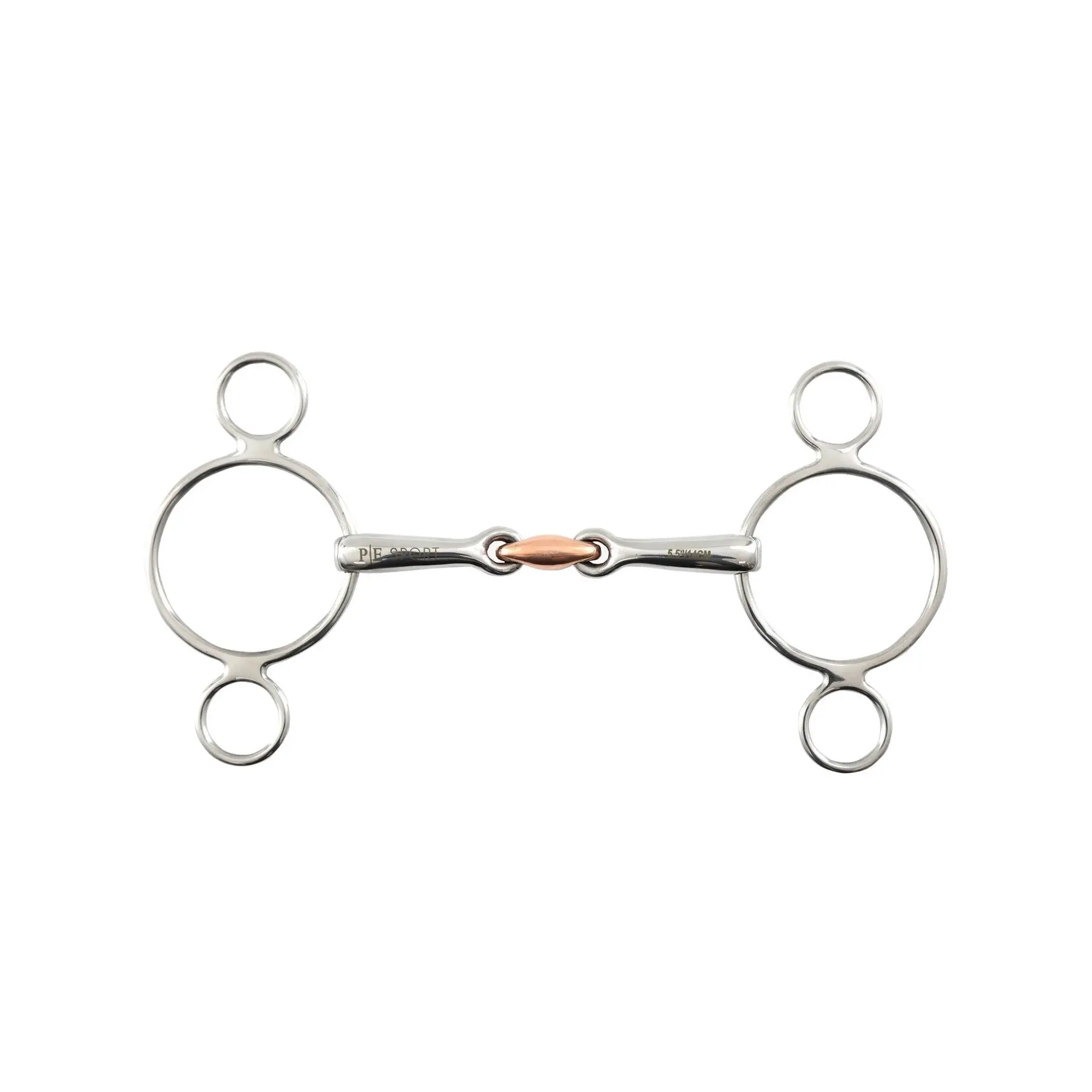Two-ring snaffle bit with copper pad Premier Equine