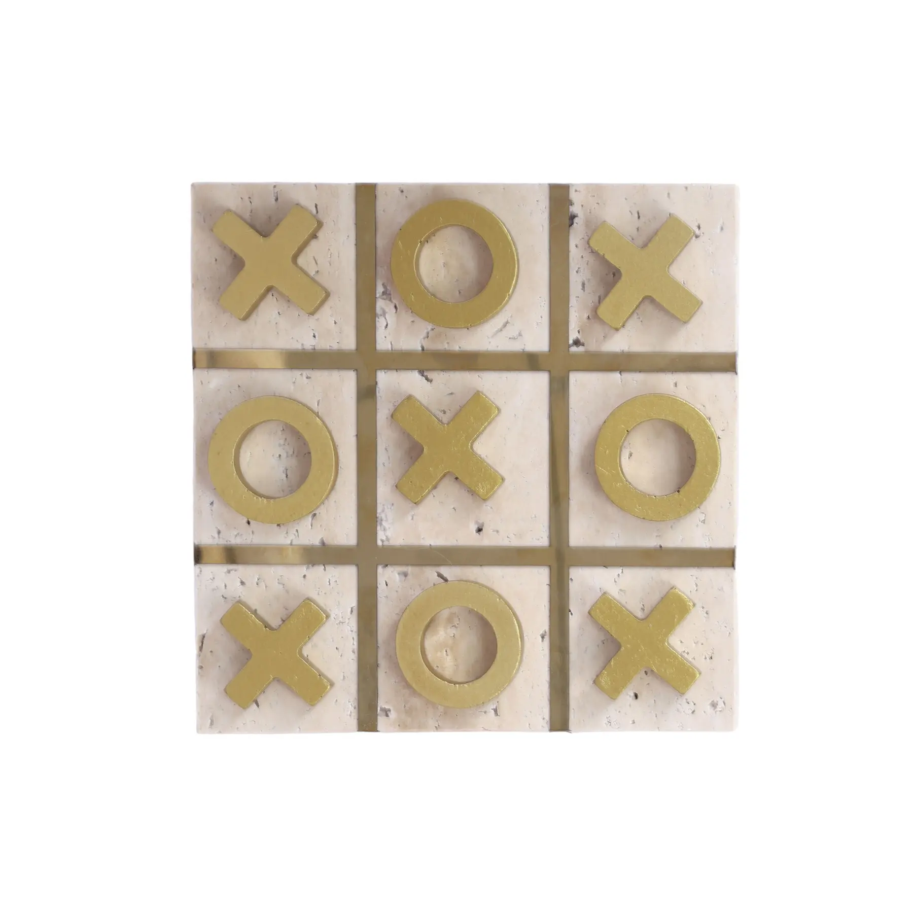 Present Time Ornament Lazio - Crème - 17.5x17.5x1.8cm - Scandinavisch - Marmer
