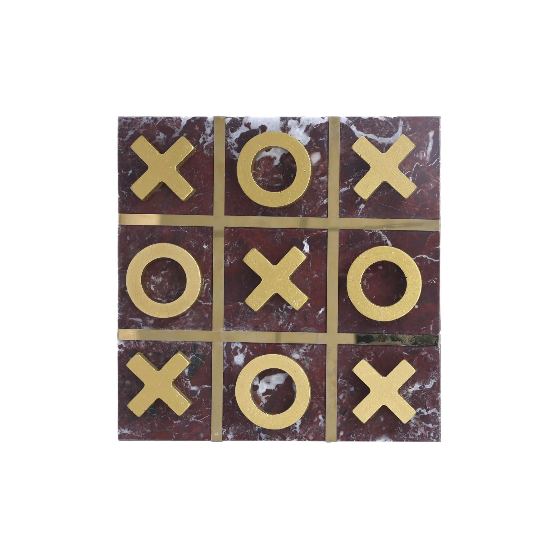 Present Time Ornament Lazio - Bordeauxrood - 17.5x17.5x1.8cm - Scandinavisch - Marmer