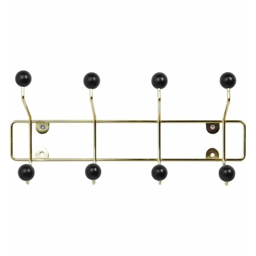 Attaccapanni con palline nere Present Time Saturnus [Dimensione 34x15 cm]